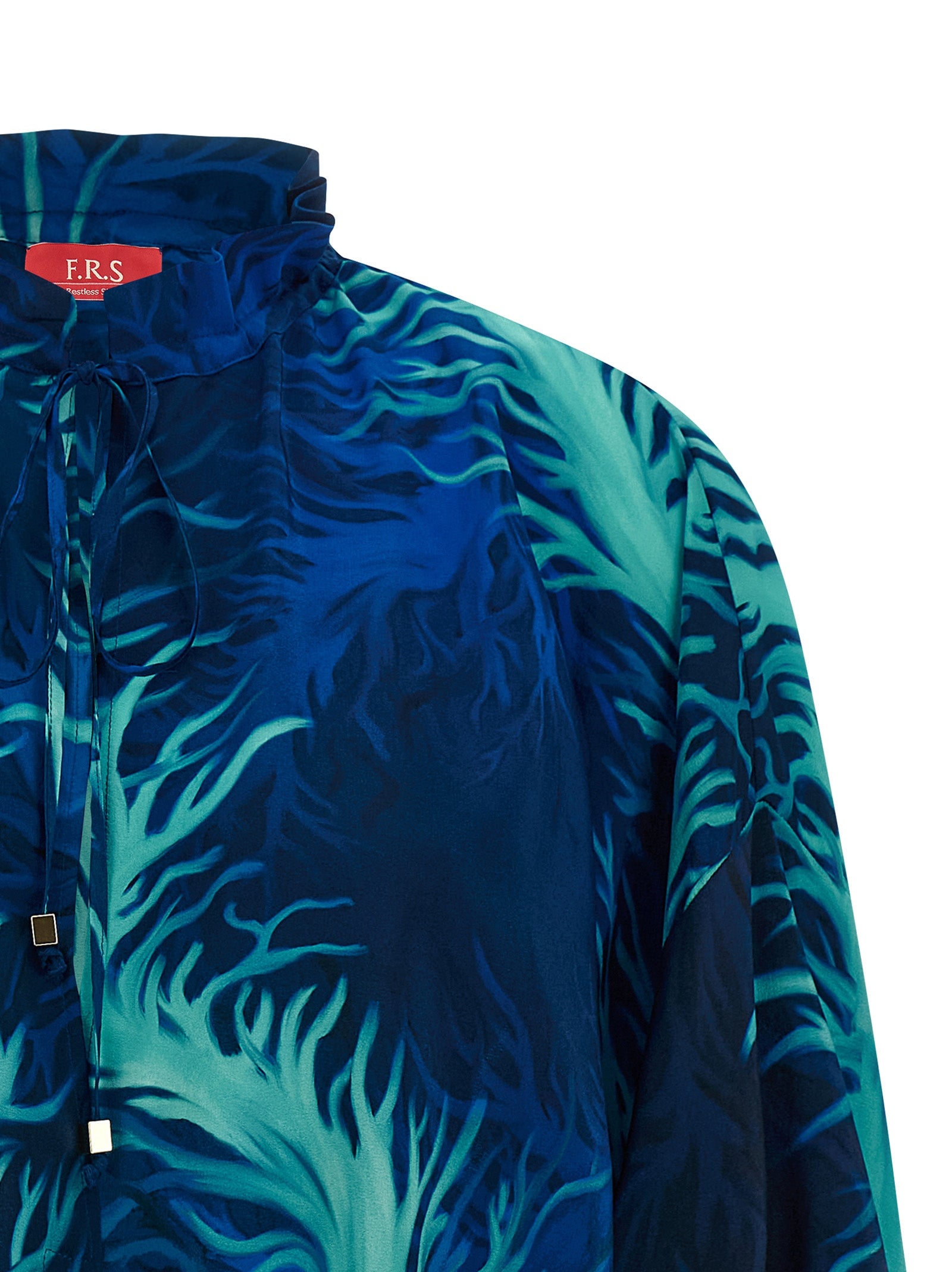 F.R.S. - FOR RESTLESS SLEEPERS Blue Silk Blouse