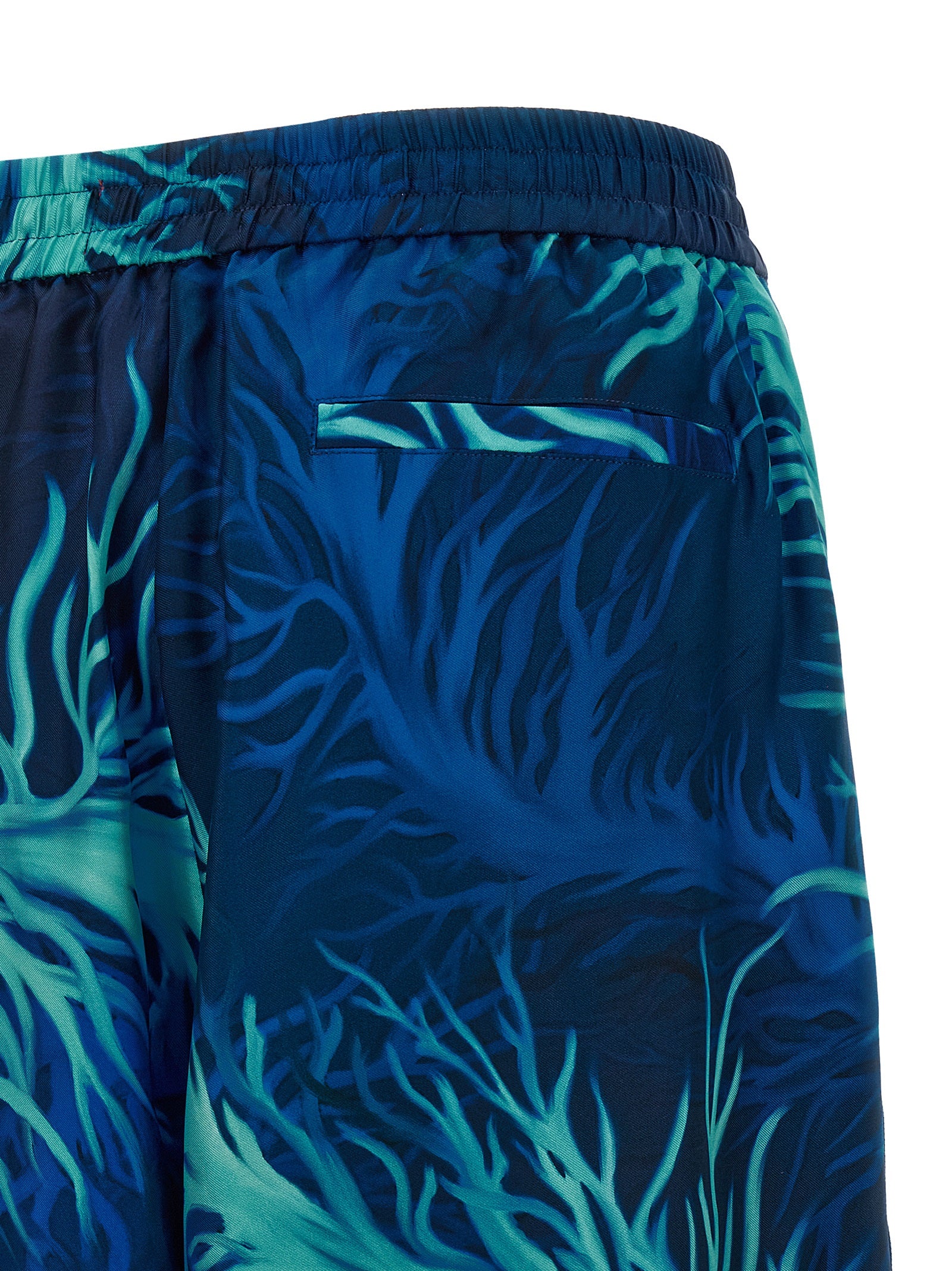 F.R.S. - FOR RESTLESS SLEEPERS Blue Silk Casual Pants