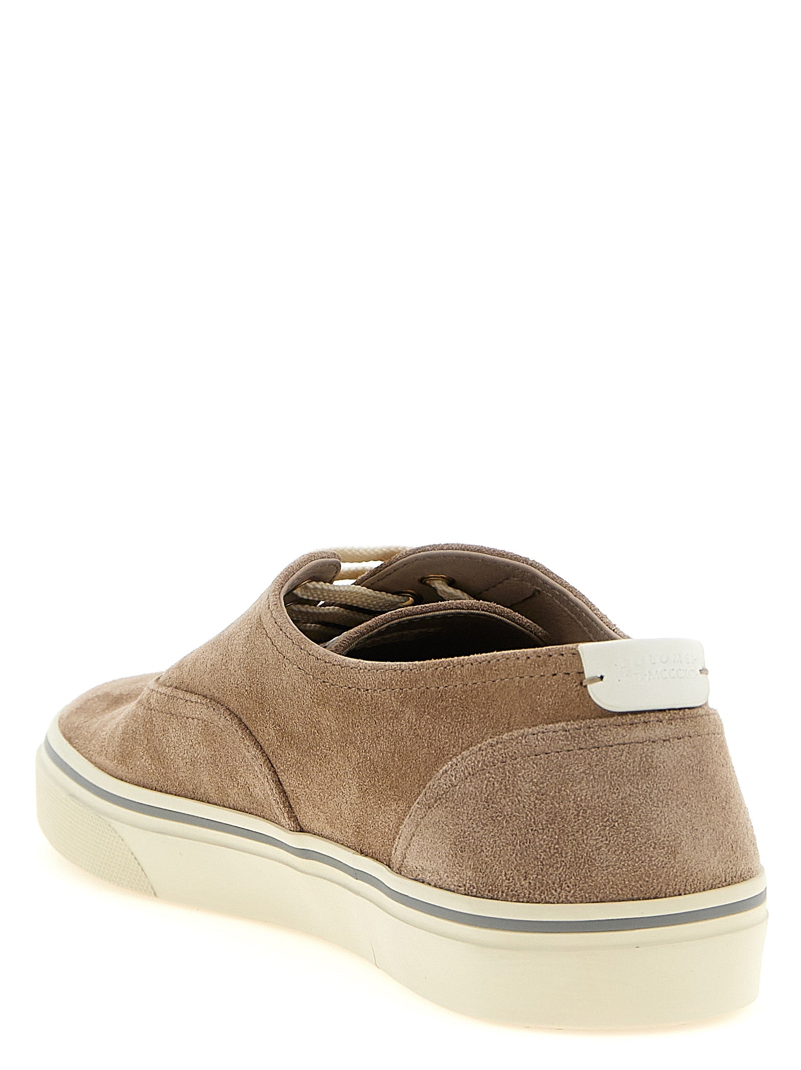 Brunello Cucinelli Beige Calfskin Low Top Sneakers