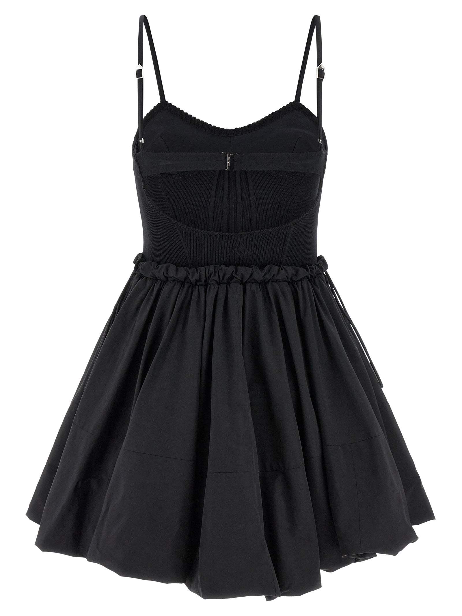 The Attico Black Polyamide Short Dress