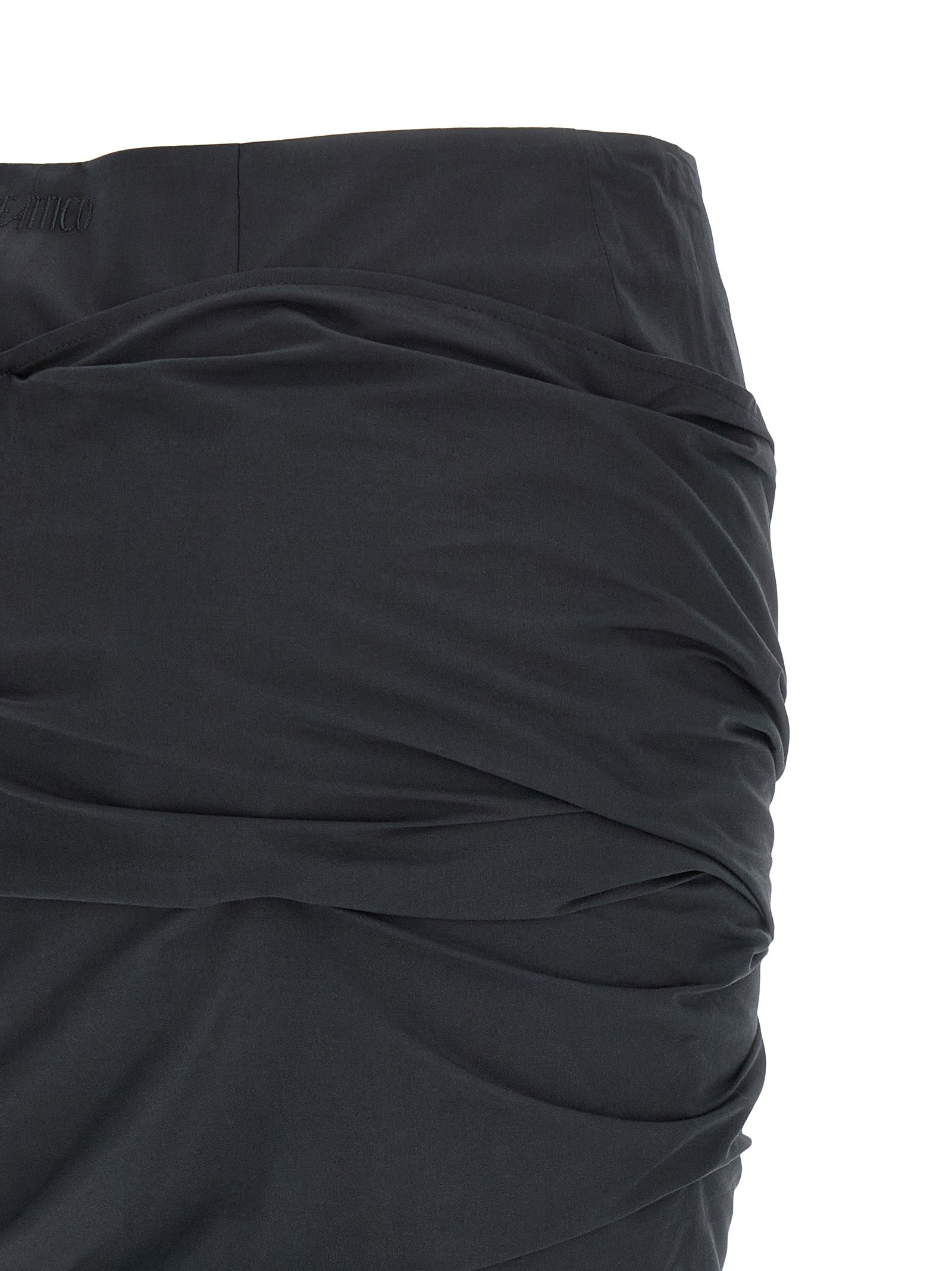 The Attico Black Cotton Long Skirt