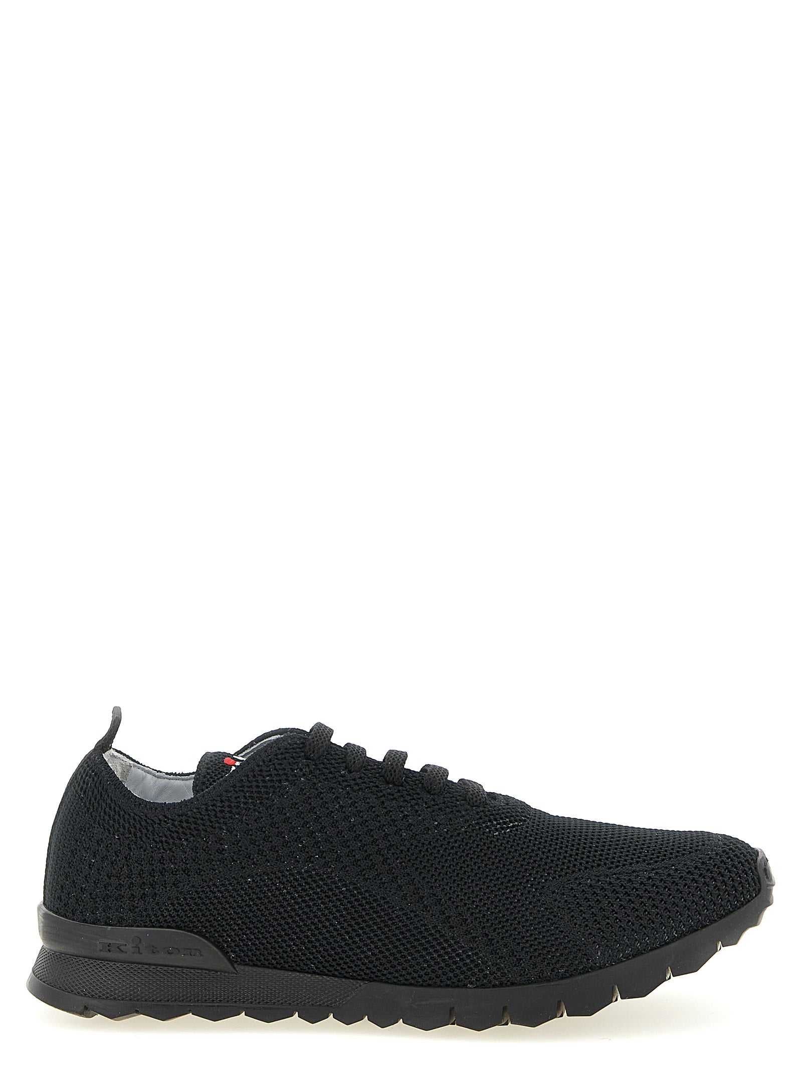 Kiton Black Cotton Athletic Sneakers
