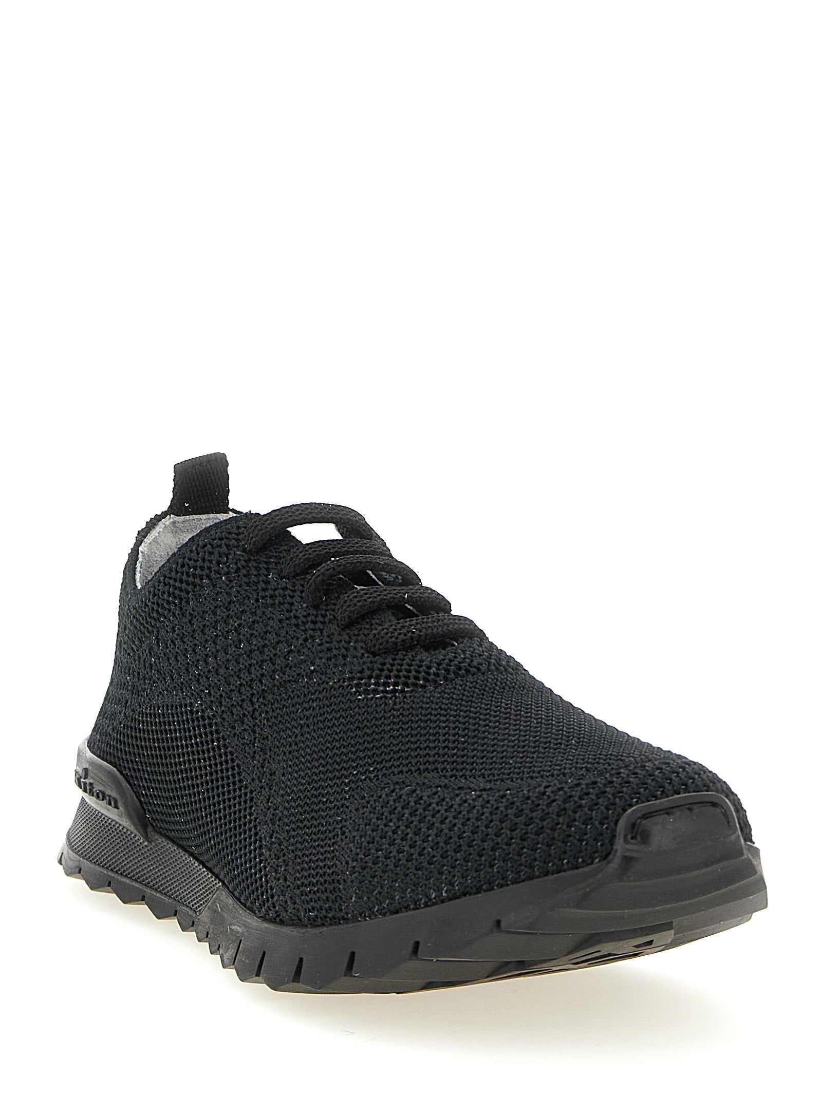 Kiton Black Cotton Athletic Sneakers