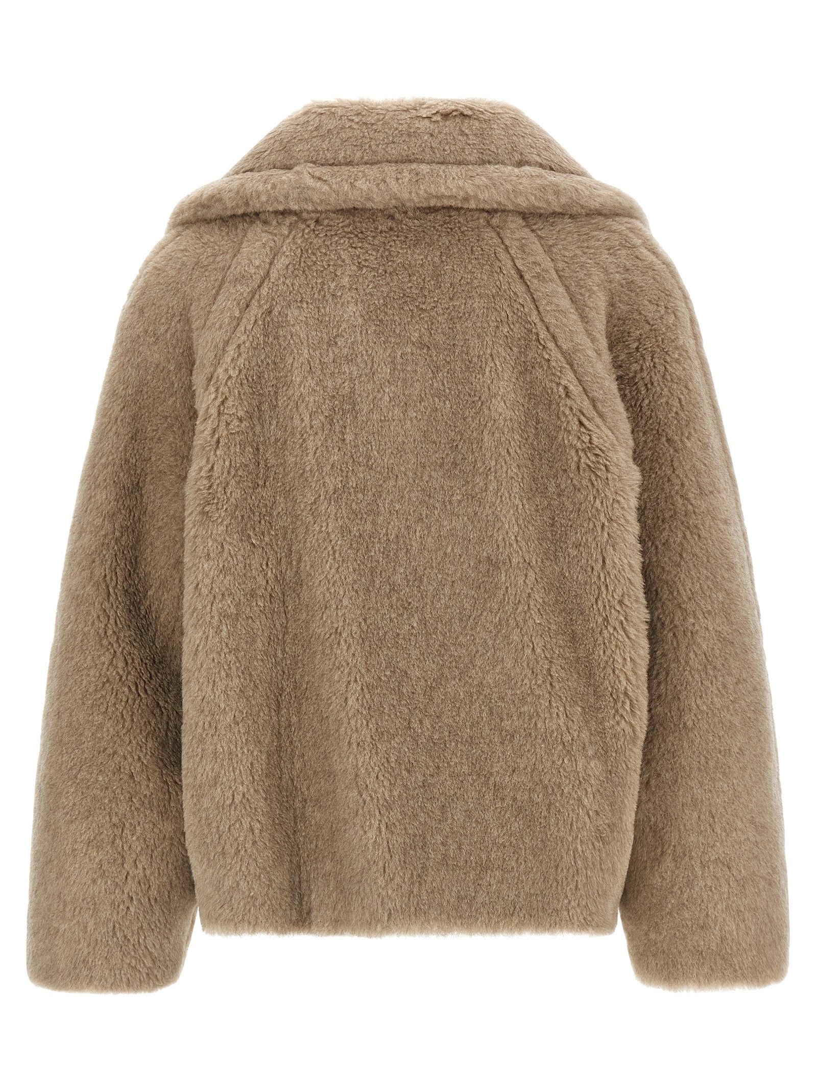 Max Mara Beige Alpaca Leather Coat