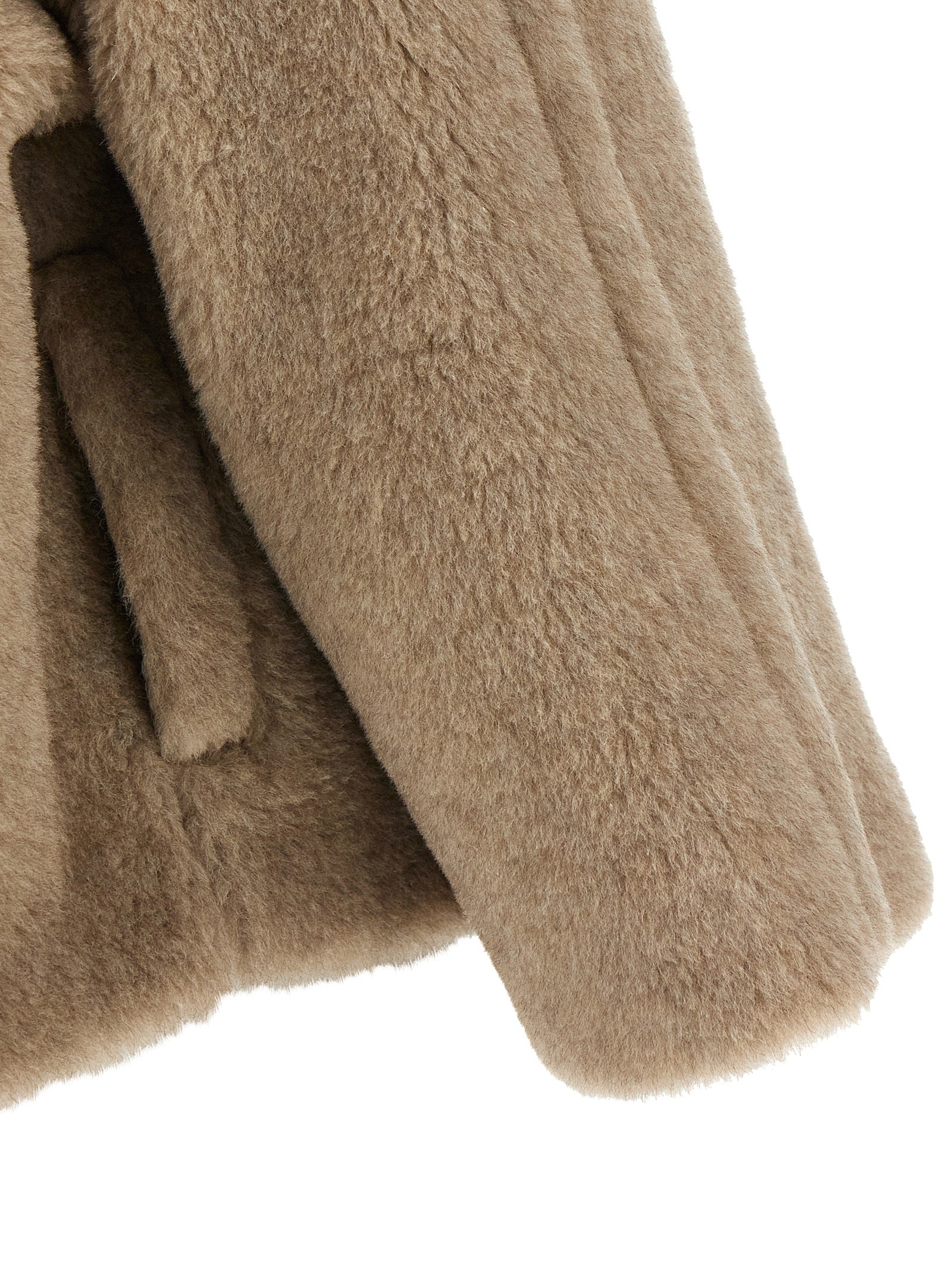 Max Mara Beige Alpaca Leather Coat