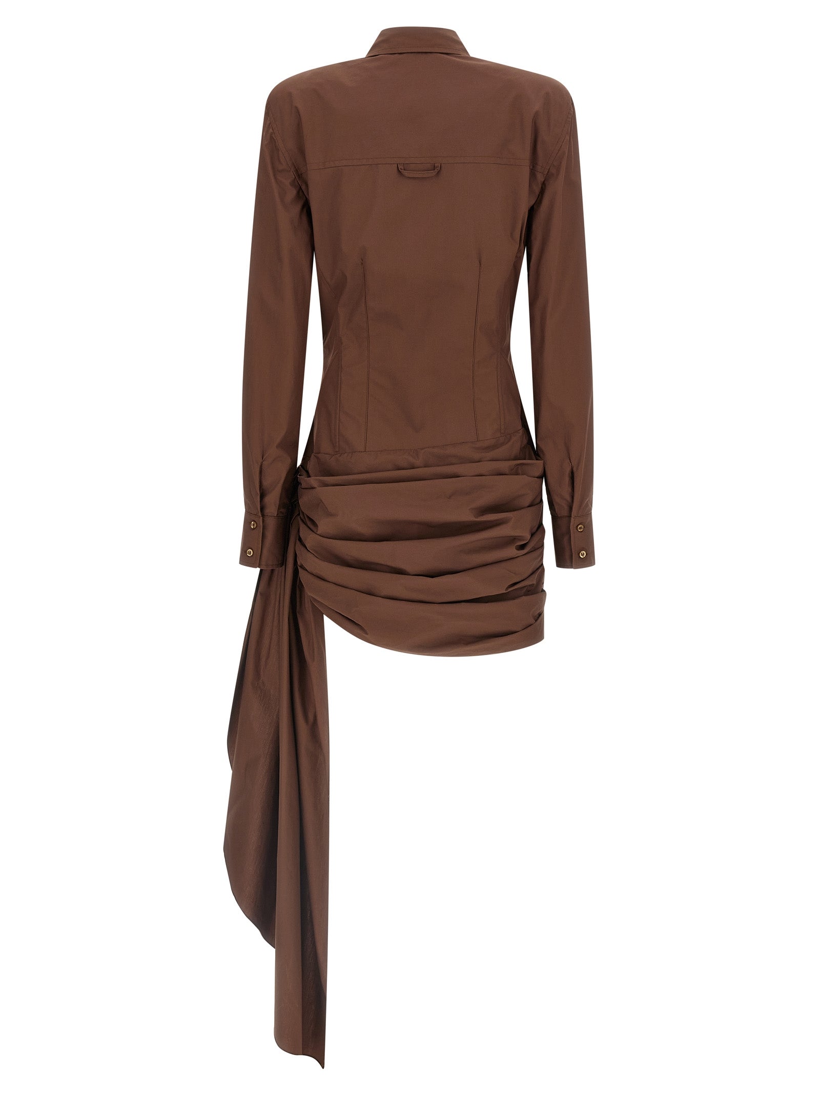 Giuseppe Di Morabito Brown Cotton Short Dress