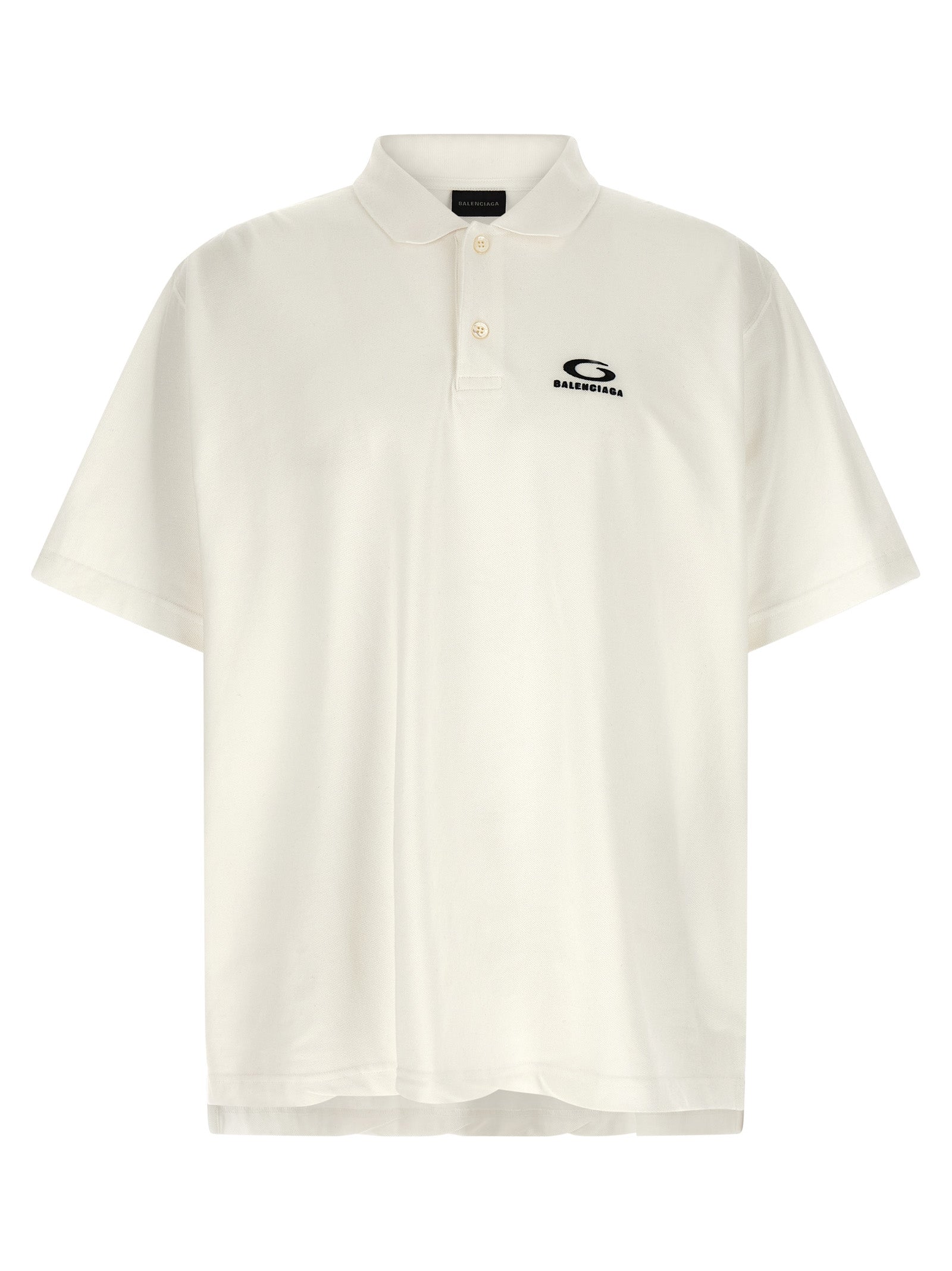 Balenciaga White Cotton Polo Shirt