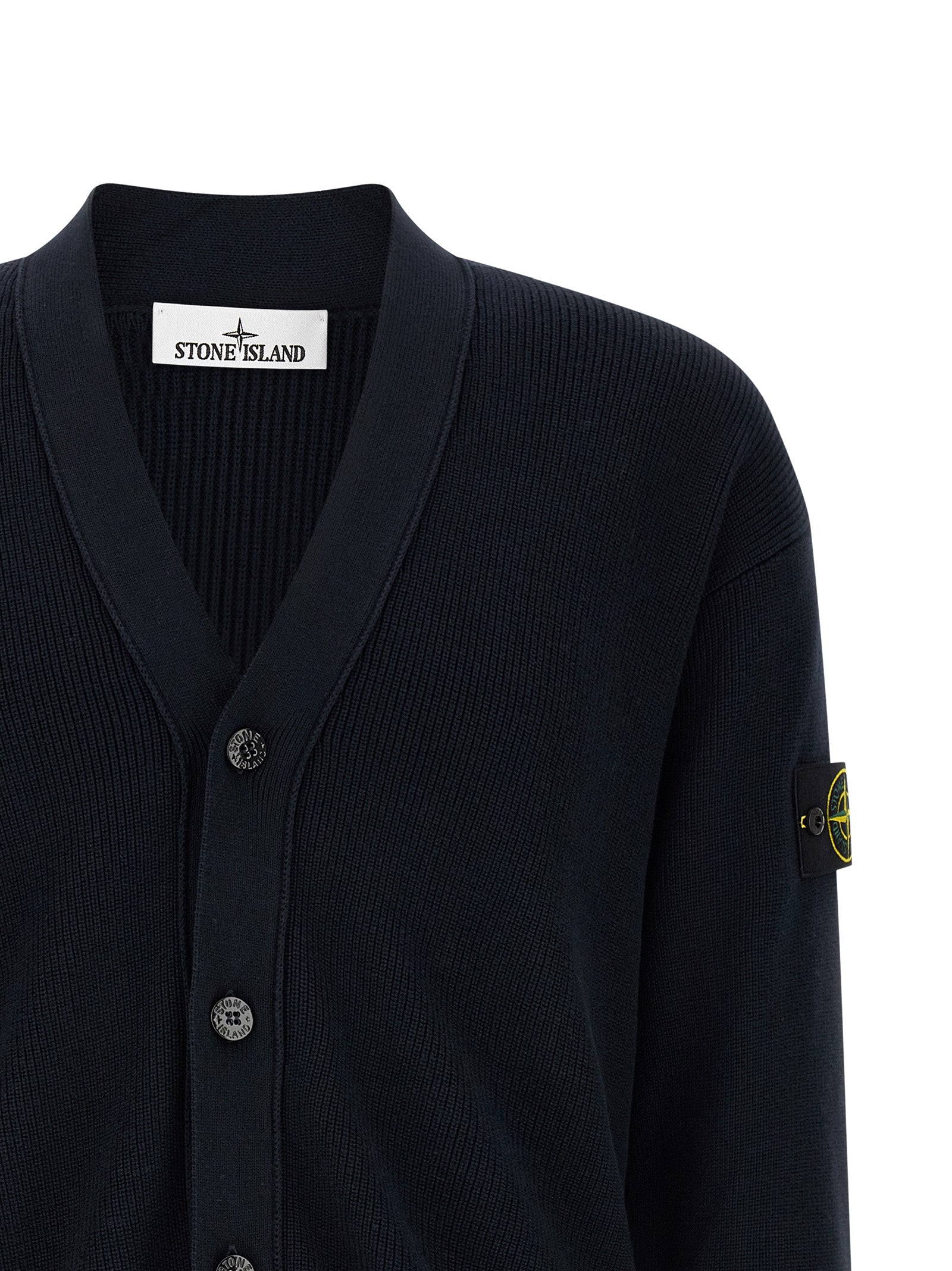 Stone Island Blue Cotton Cardigan