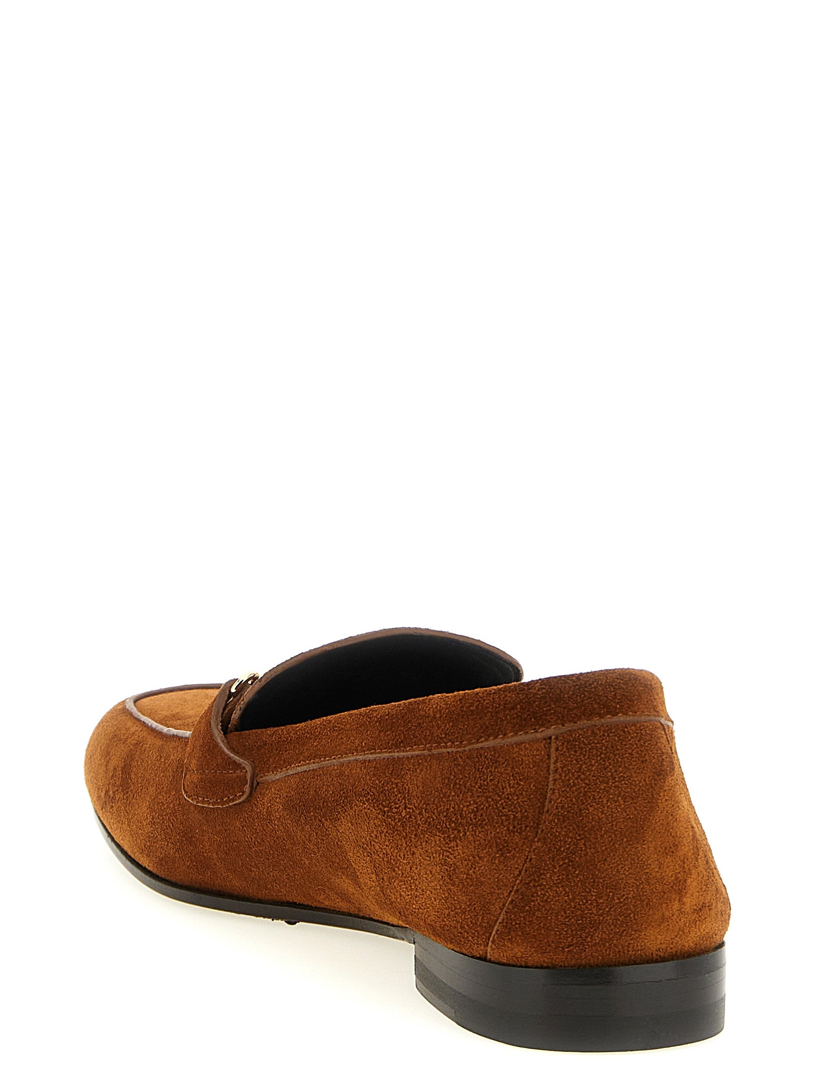Versace Brown Calfskin Slip-On Loafers