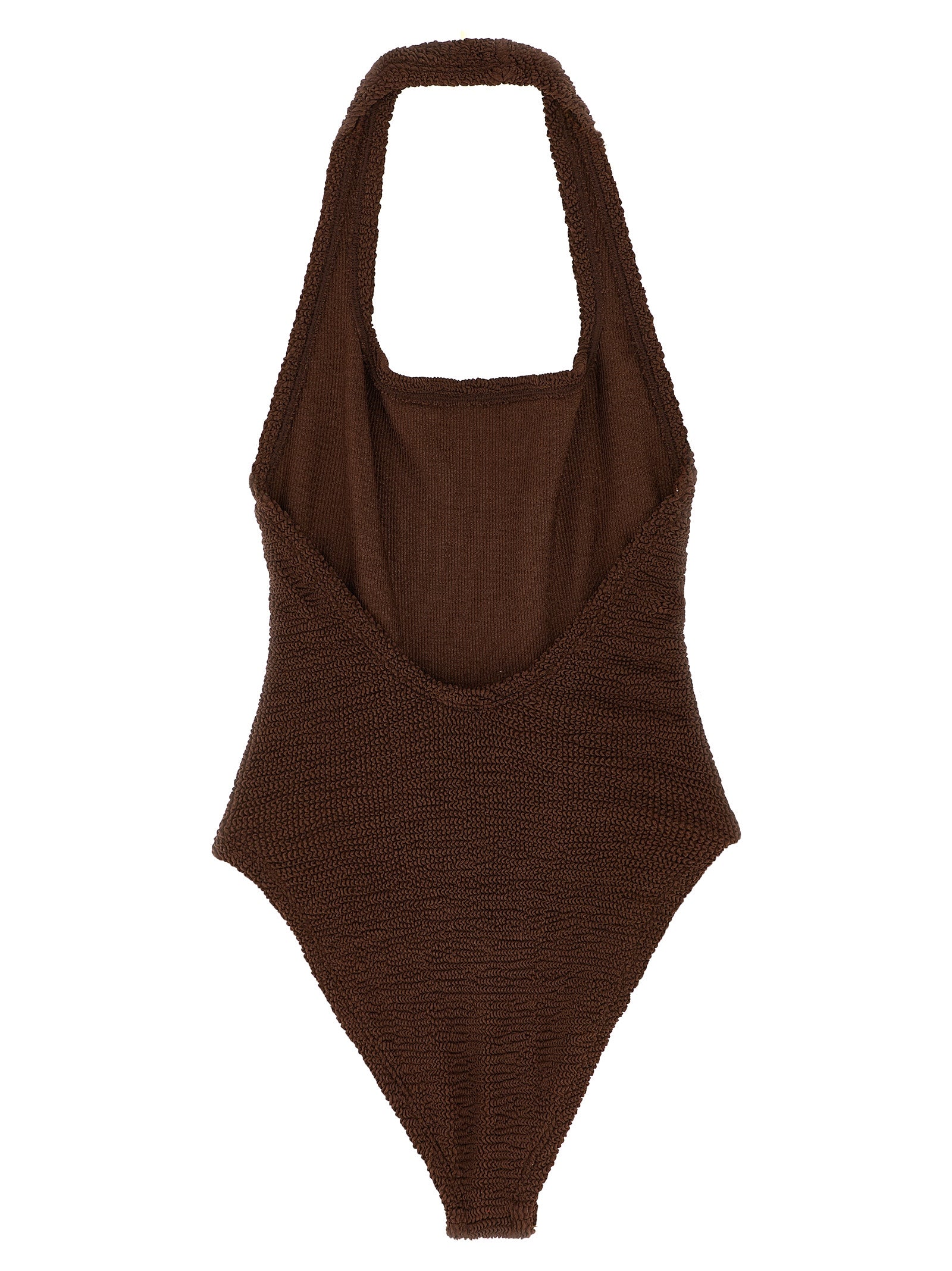 Hunza G Brown Polyamide One-Piece Swimsuit