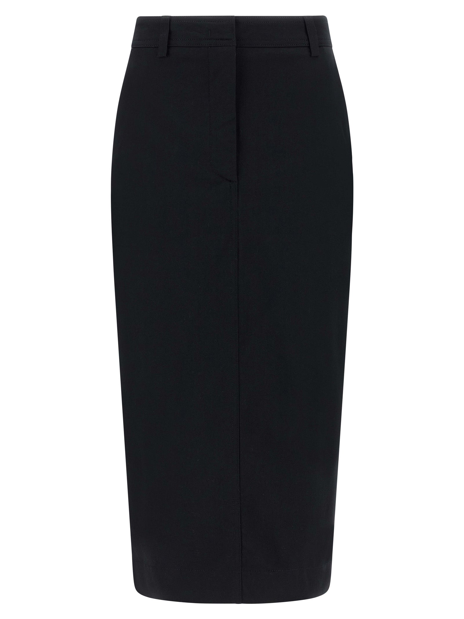 THELATEST Black Cotton Midi Skirt