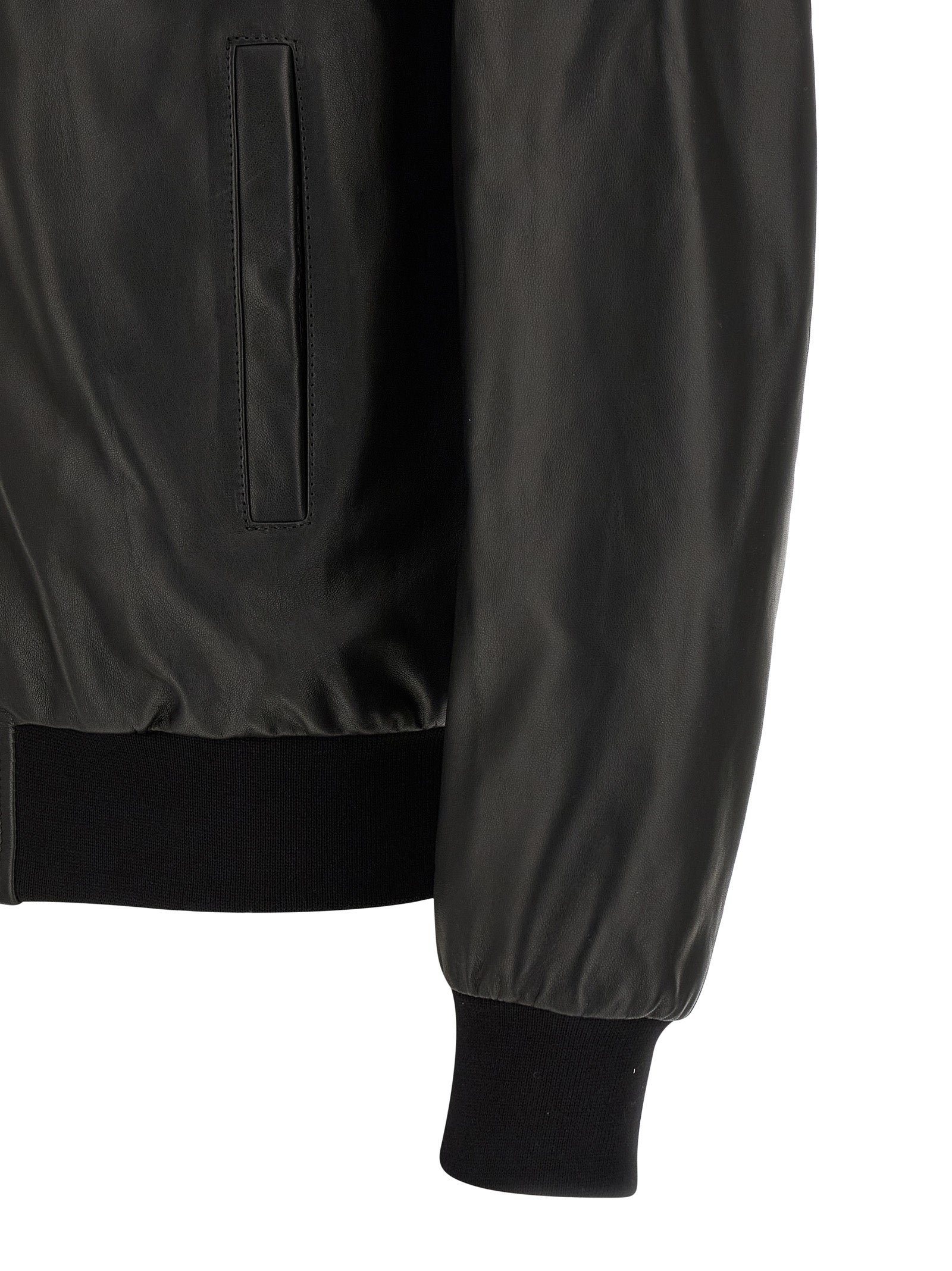 Philipp Plein Black Lambskin Leather Jacket