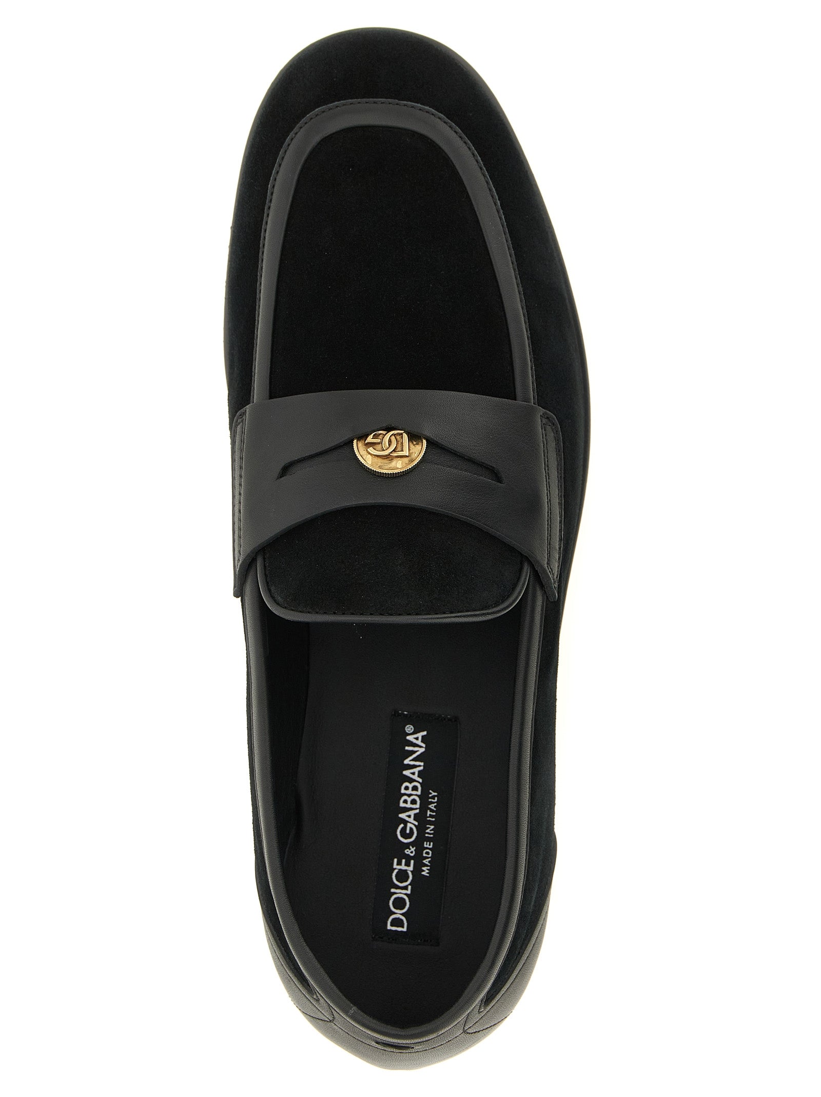 Dolce & Gabbana Black Calfskin Slip-On Loafers