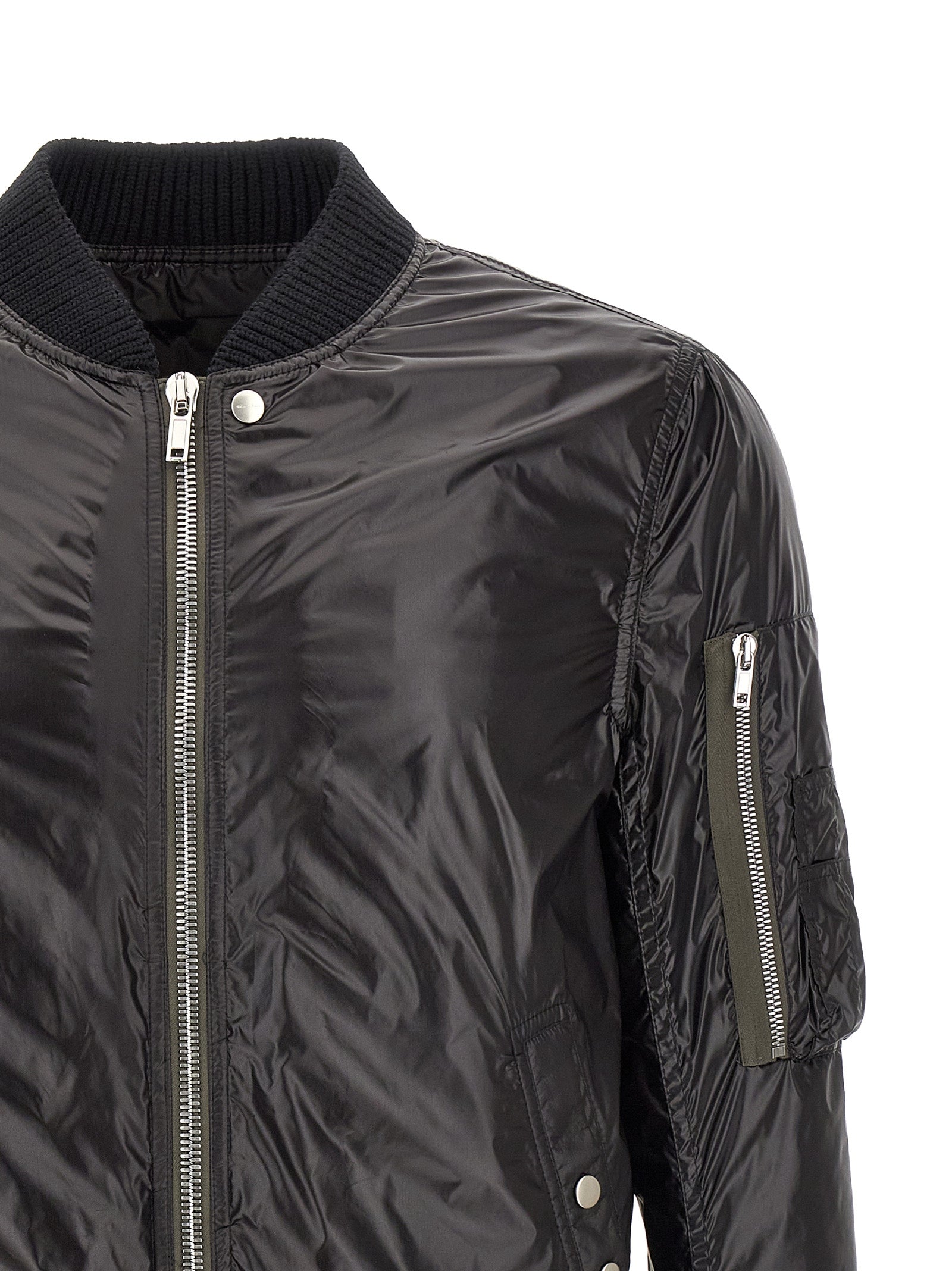 Rick Owens Black Nylon Bomber