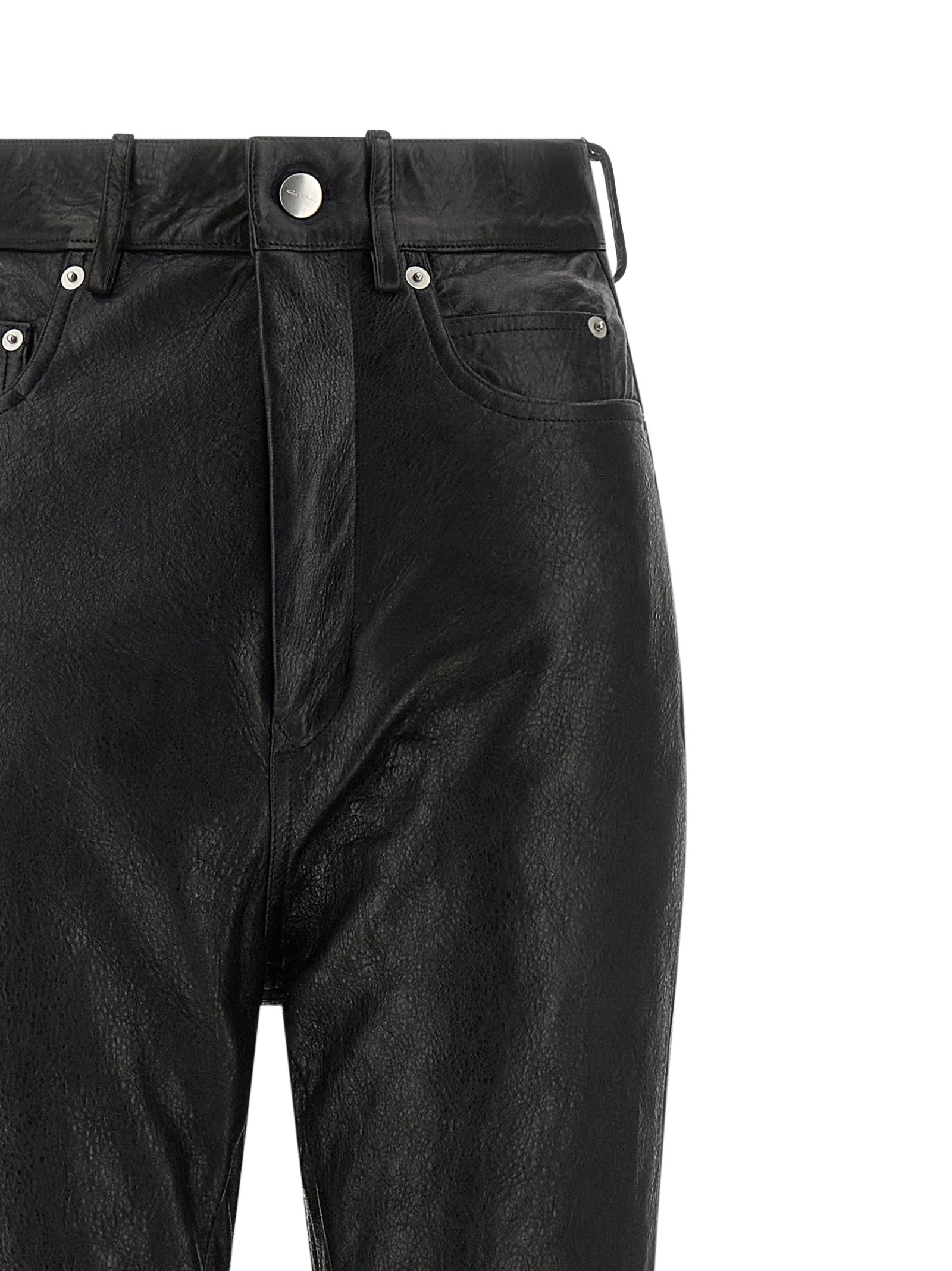 Rick Owens Black Lamb Leather Pants