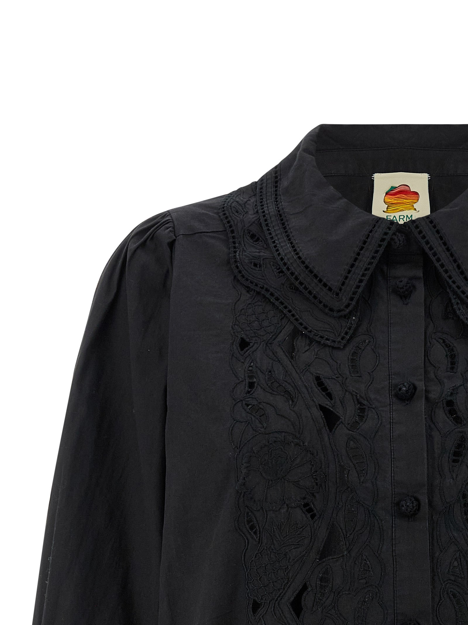 FARM RIO Black Cotton Blouse