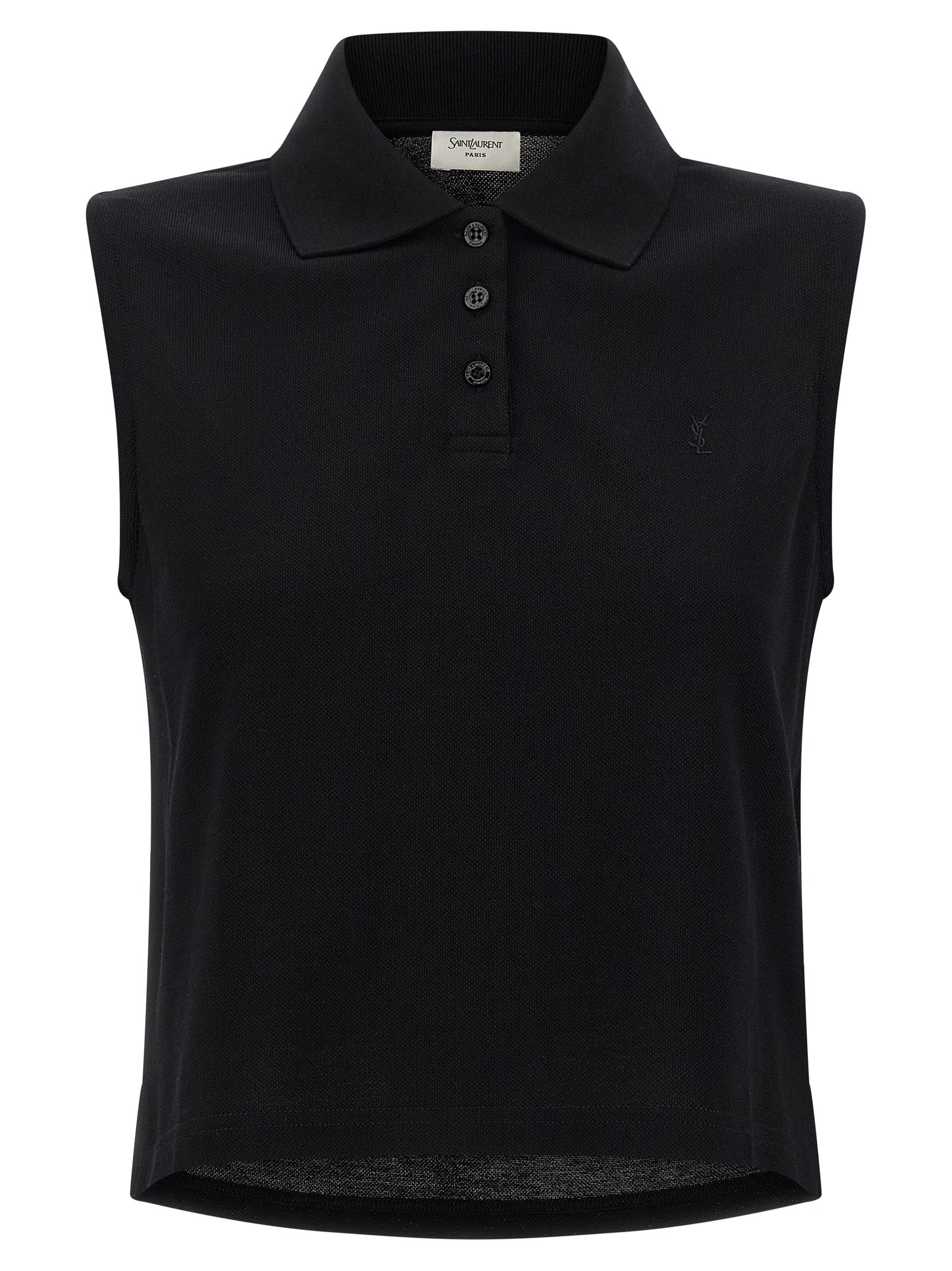 Saint Laurent Black Cotton Polo Shirt