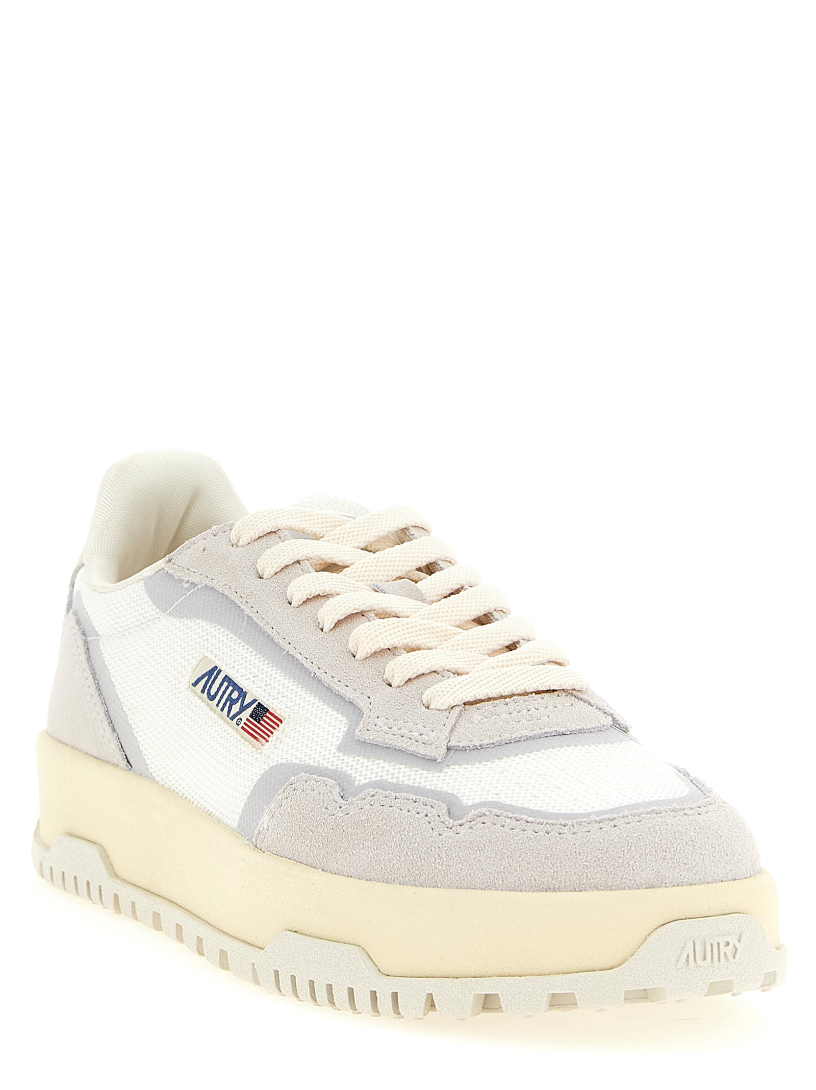 Autry Gray Cotton Low Top Sneakers