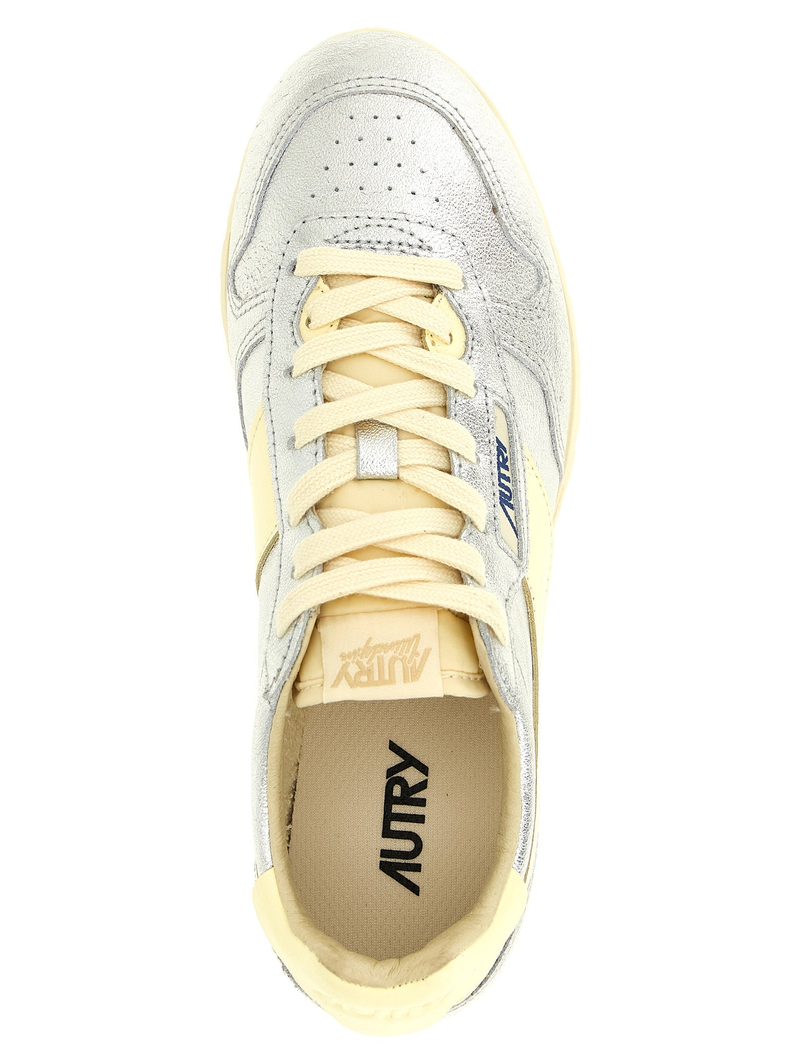 Autry Silver Cowhide Low Top Sneakers