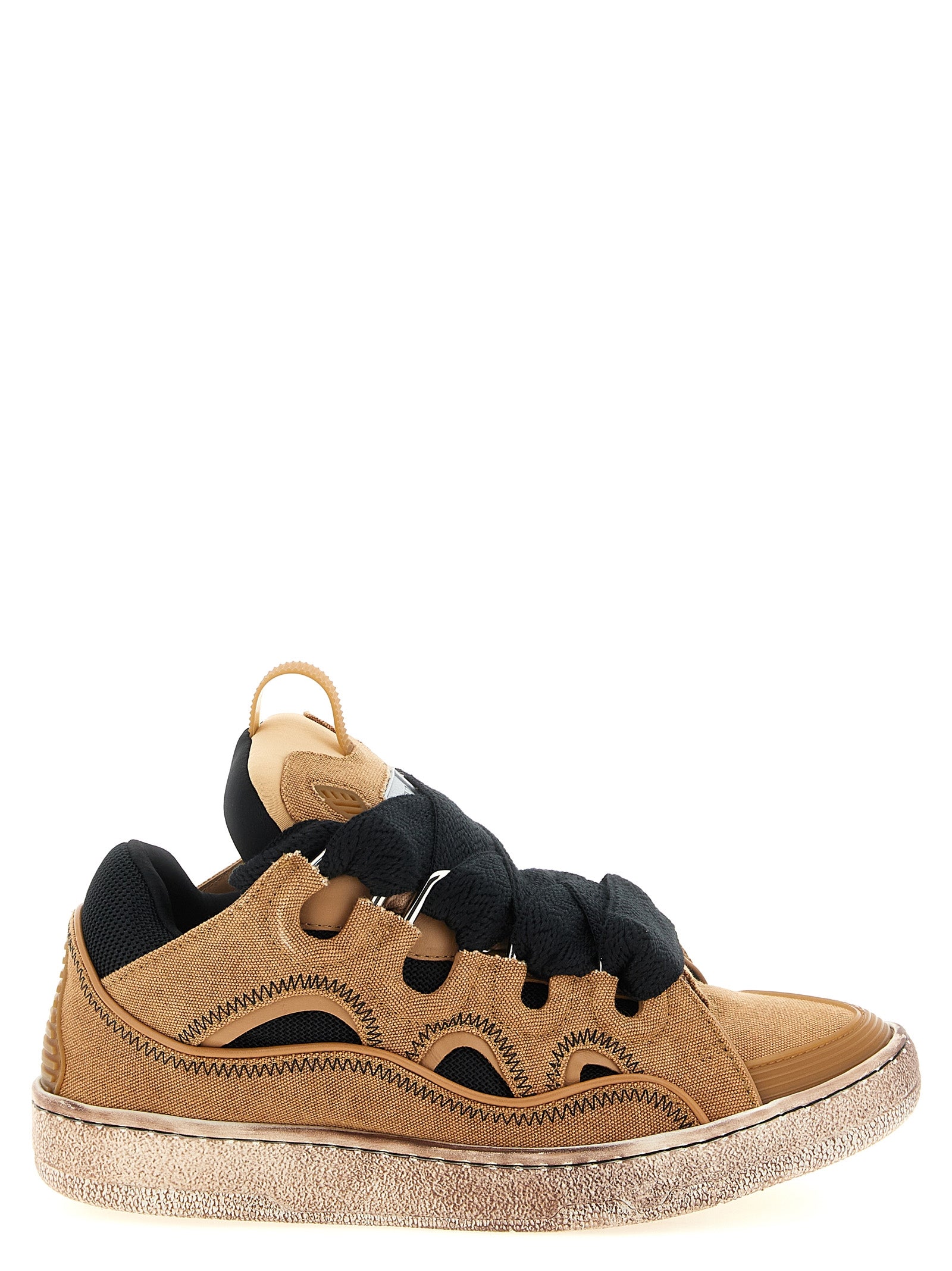 Lanvin Brown Cotton Chunky Sneakers