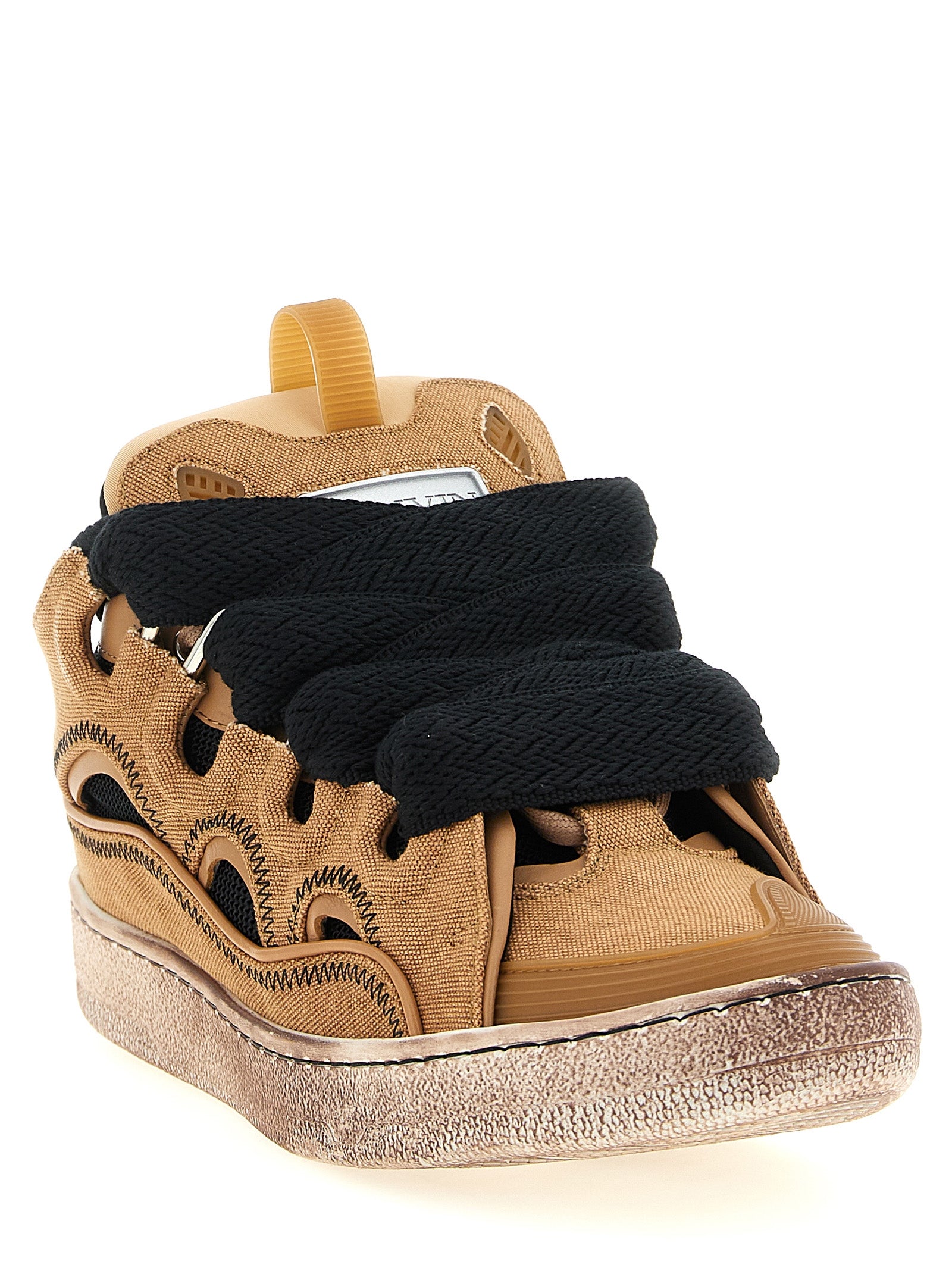 Lanvin Brown Cotton Chunky Sneakers