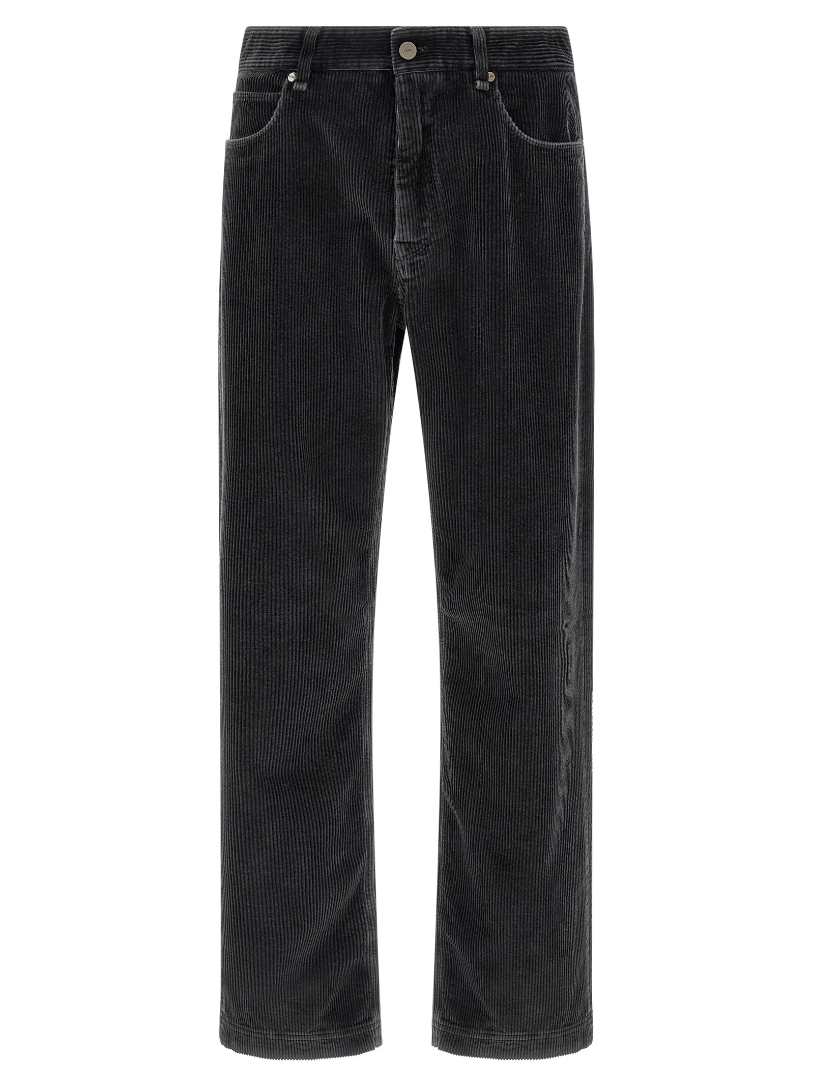 Fendi Gray Cotton Casual Pants