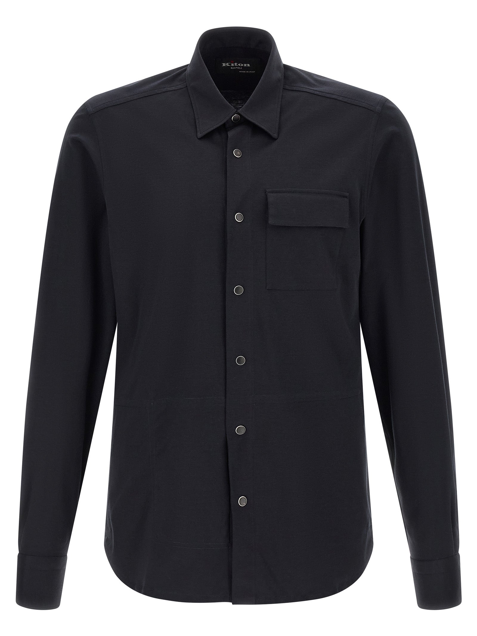 Kiton Blue Cotton Blouse