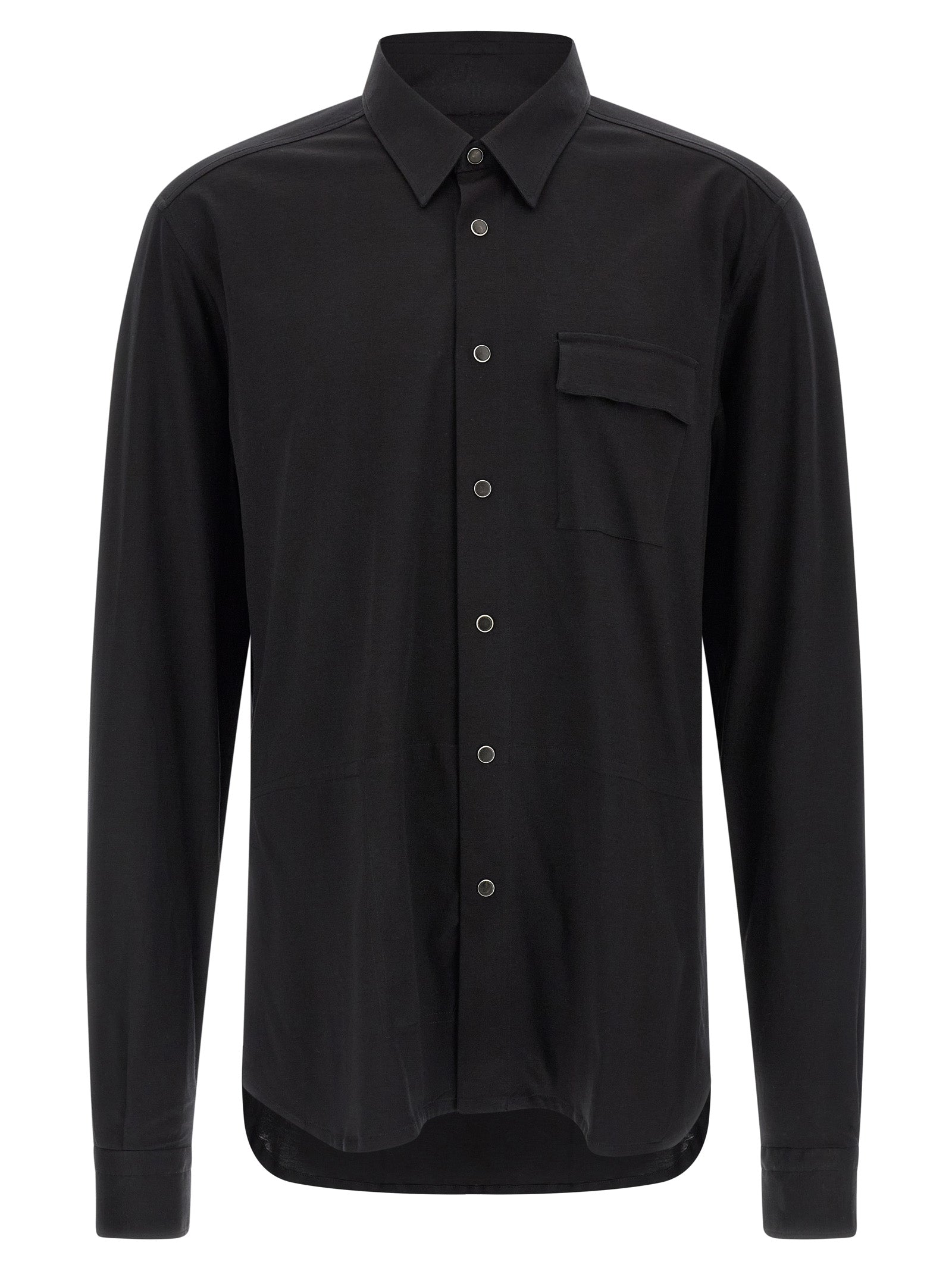 Kiton Black Cotton Blouse