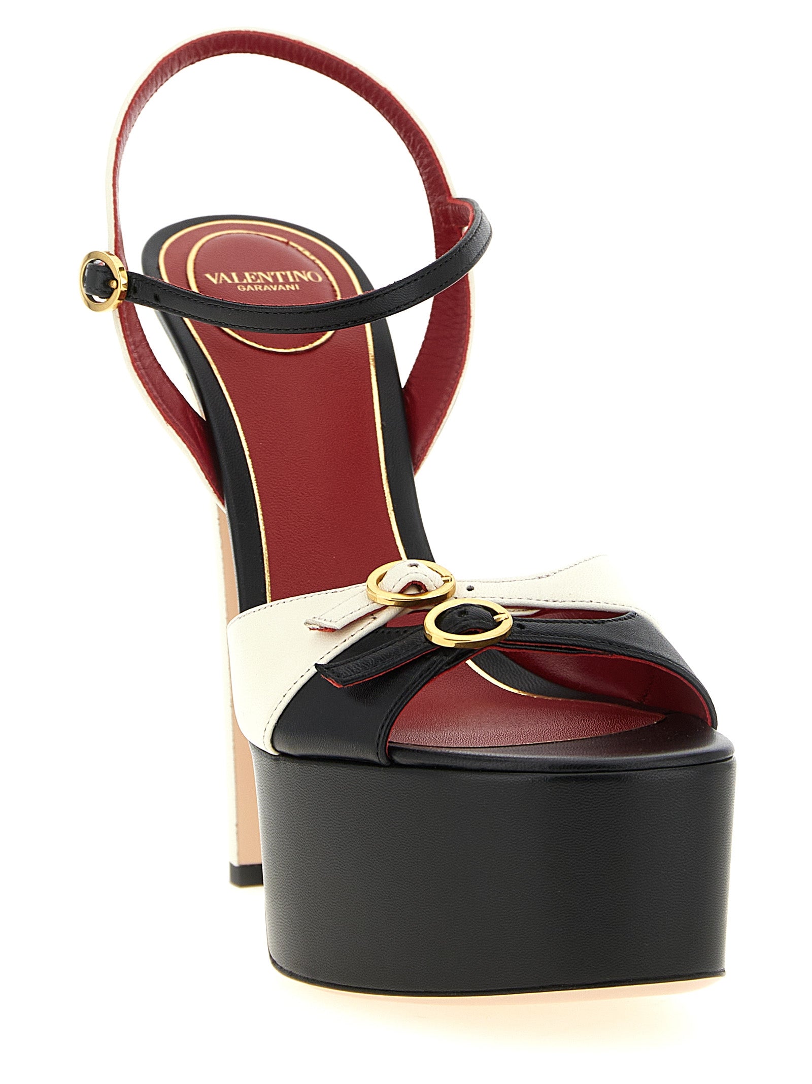 Valentino Garavani Bicolor Calfskin Stiletto Heel Sandals