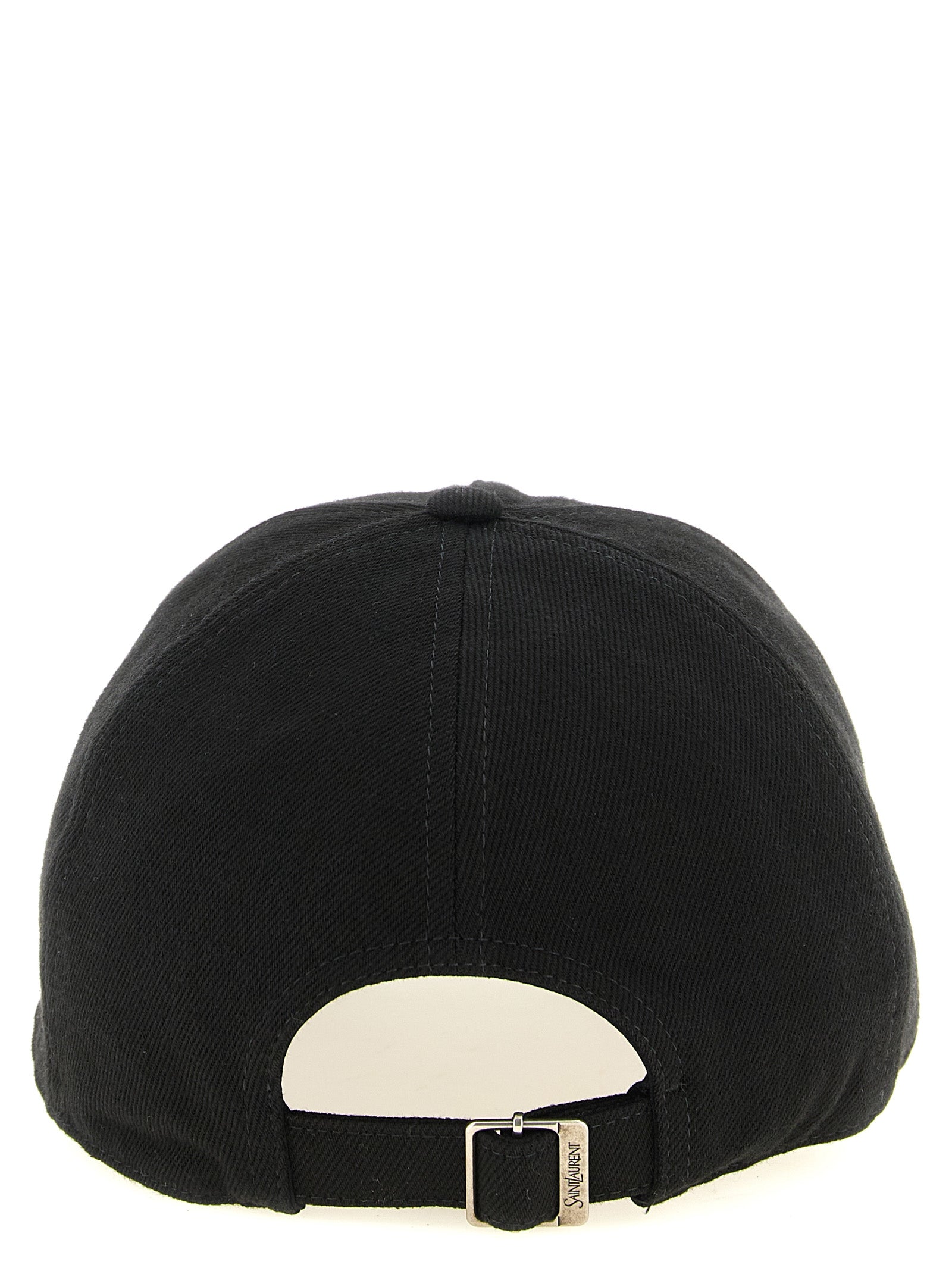 Saint Laurent Black Cotton Cap (Baseball Hat)