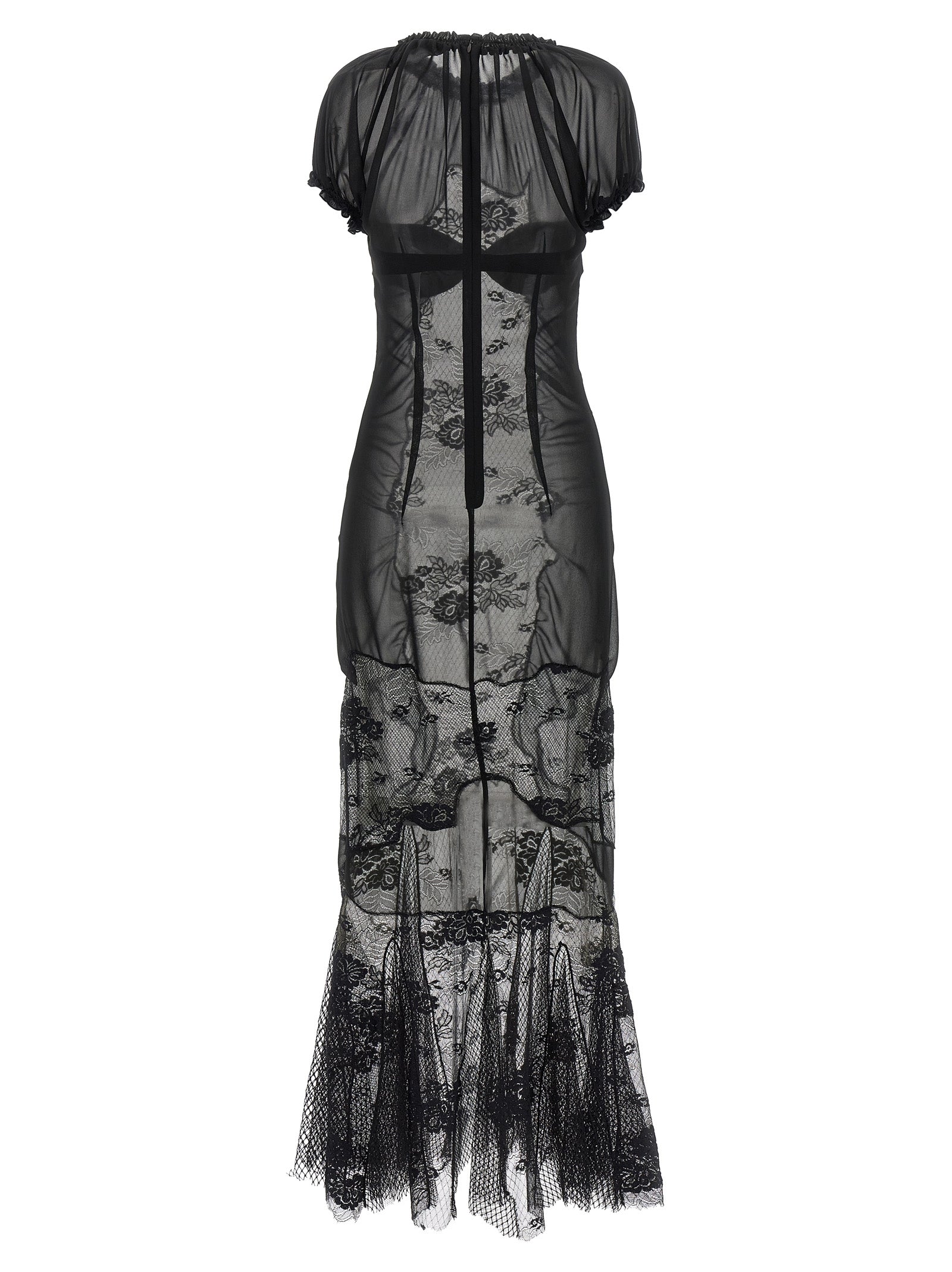 The Attico Black Cotton Midi Dress