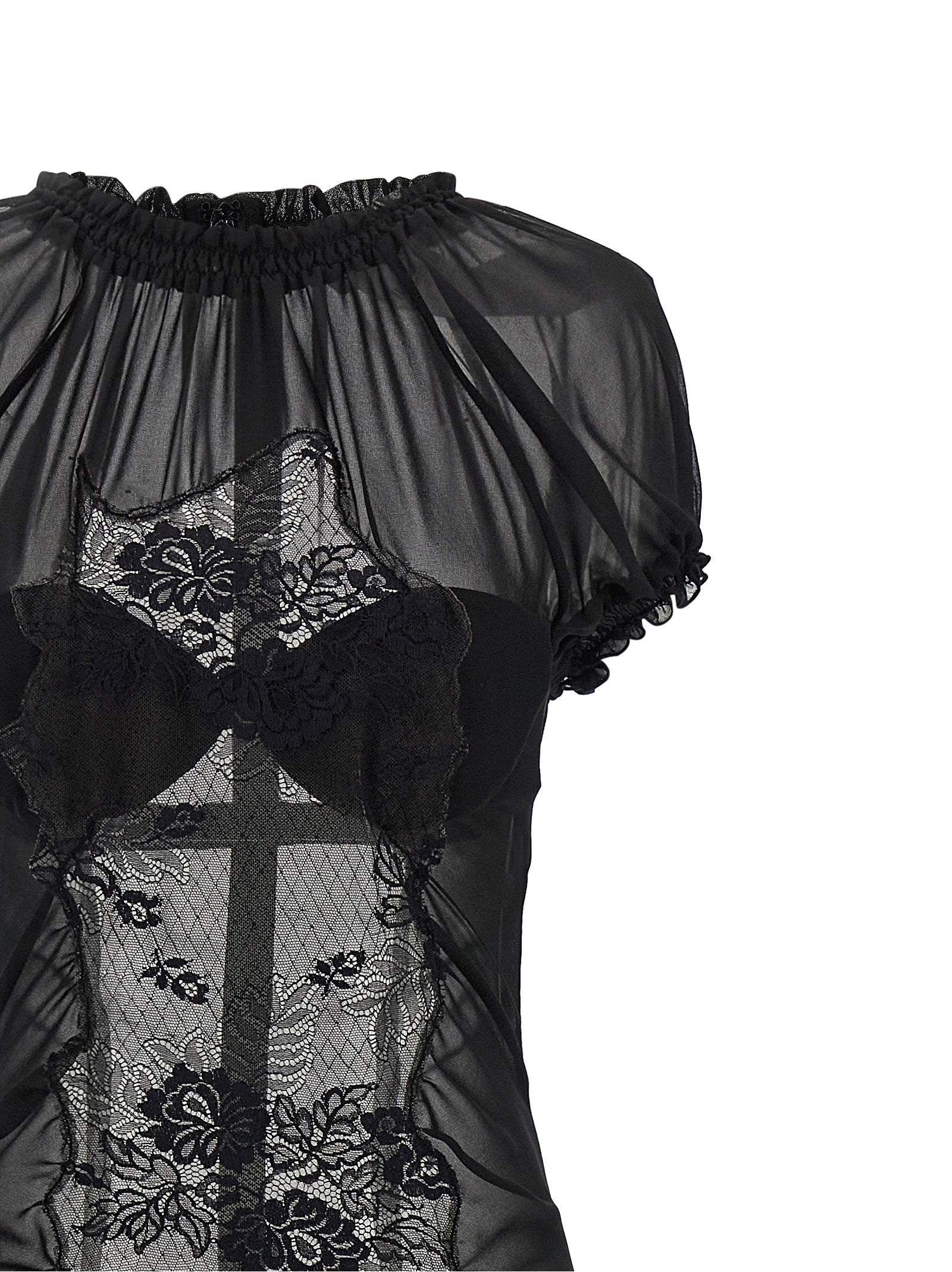 The Attico Black Cotton Midi Dress