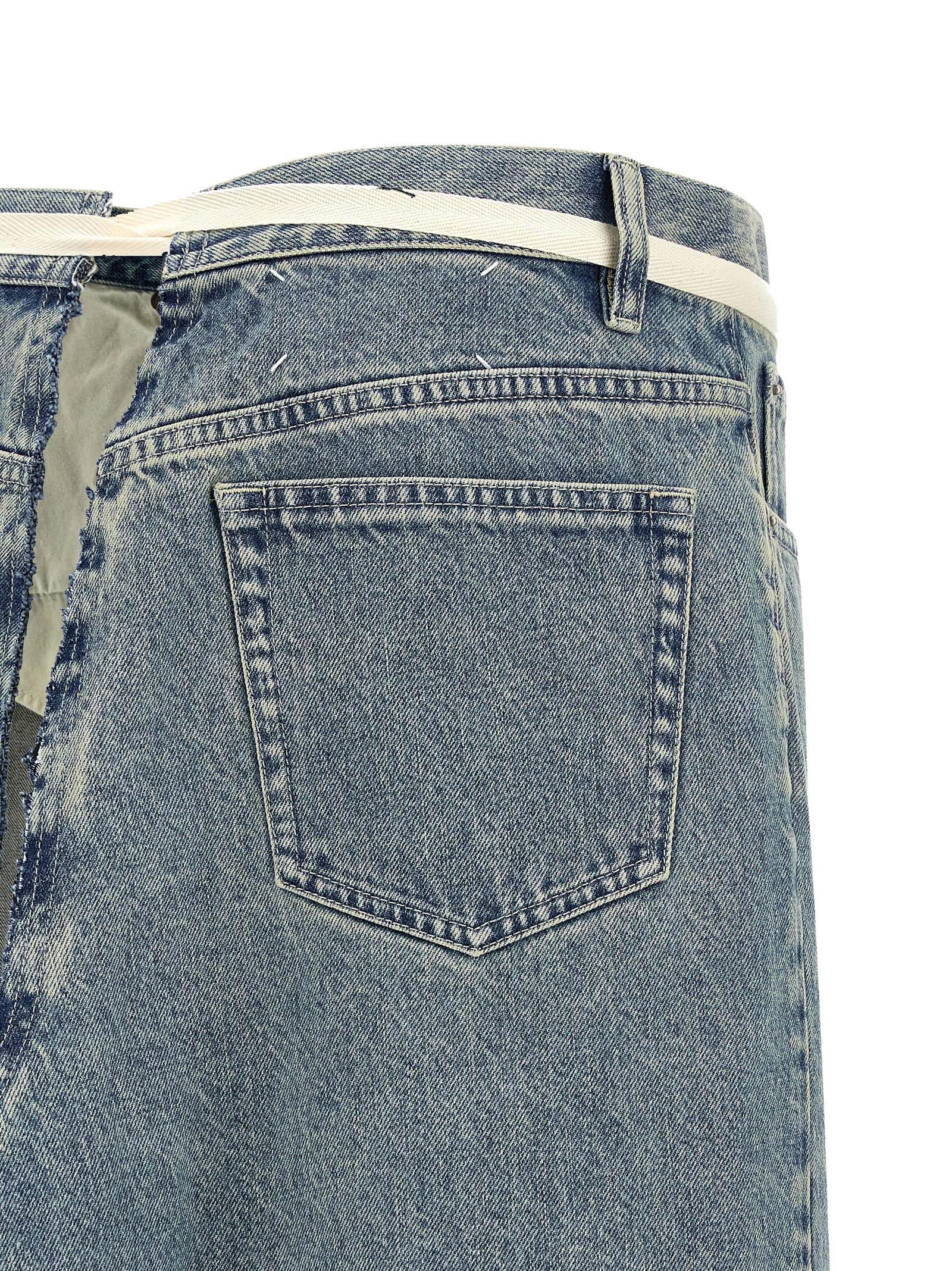 Maison Margiela Blue Cotton Mini Skirt