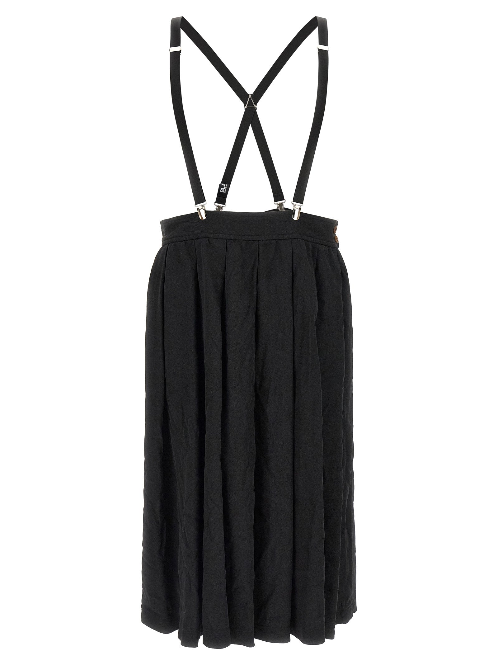Comme Des Garçons Black Pleated Suspender Skirt