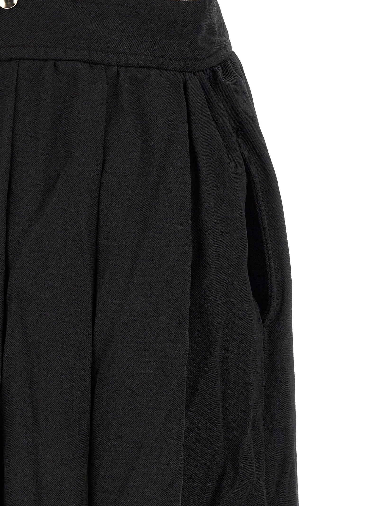 Comme Des Garçons Black Pleated Suspender Skirt