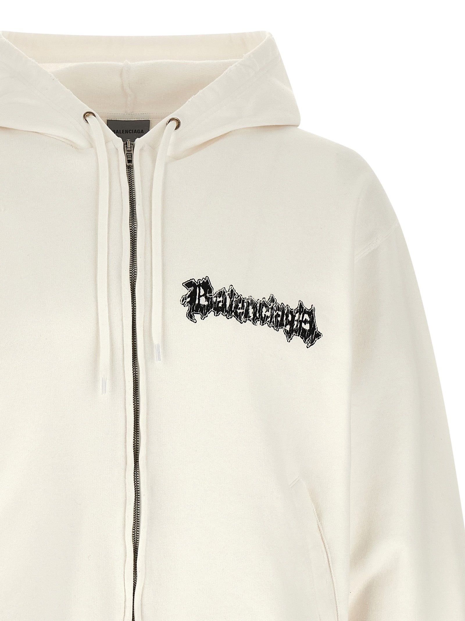 Balenciaga White Cotton Sweatshirt