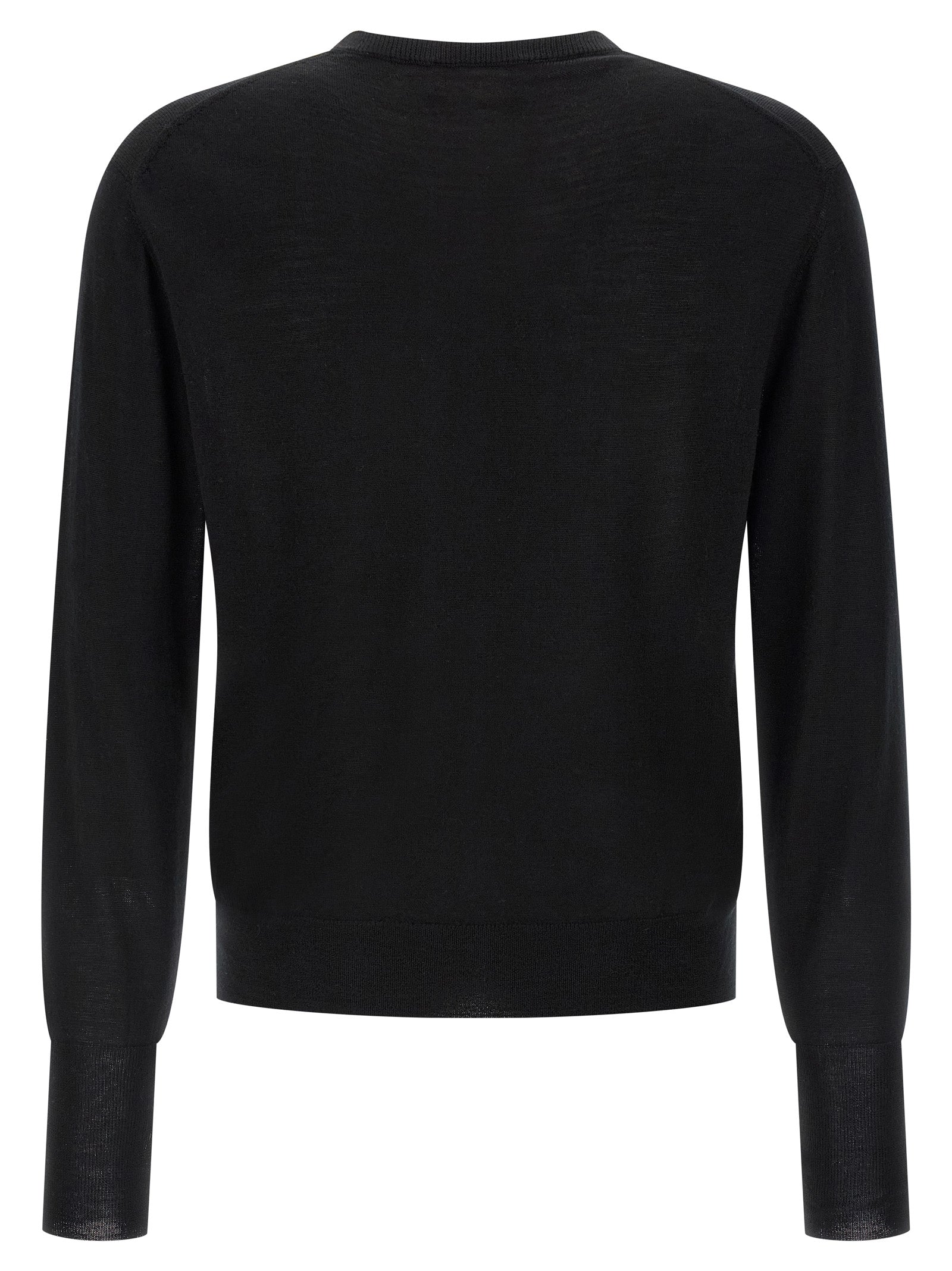 MA'RY'YA Black Virgin Wool Cardigan