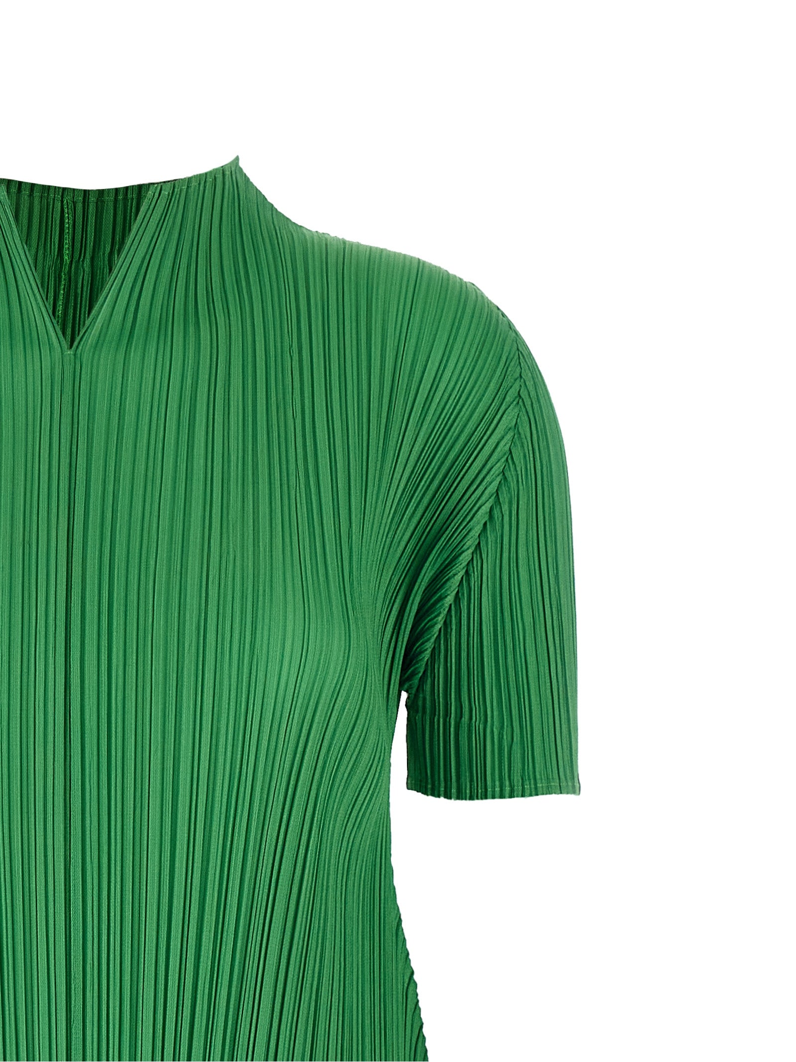 PLEATS PLEASE ISSEY MIYAKE Bicolor Polyester Midi Dress