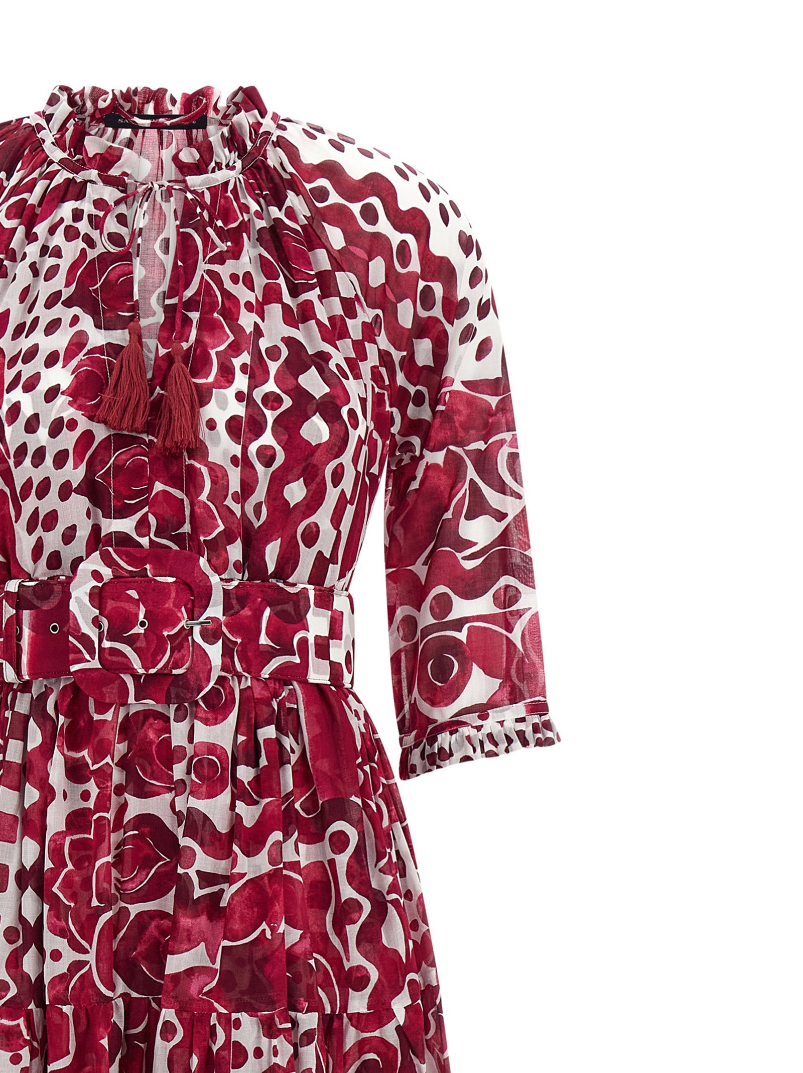 SAMANTHA SUNG Fuchsia Cotton Long Dress