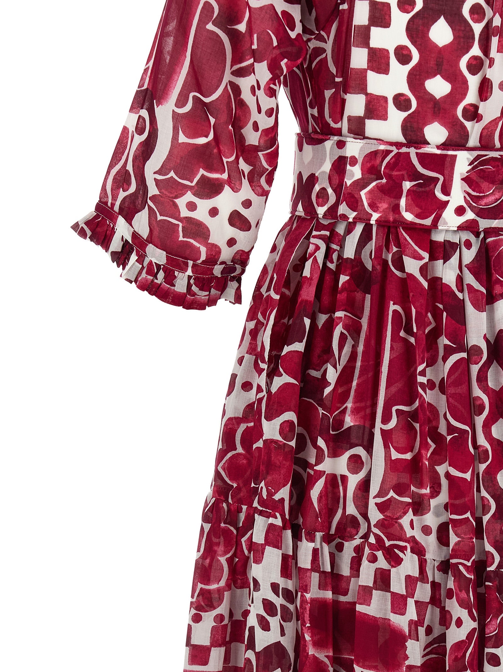 SAMANTHA SUNG Fuchsia Cotton Long Dress