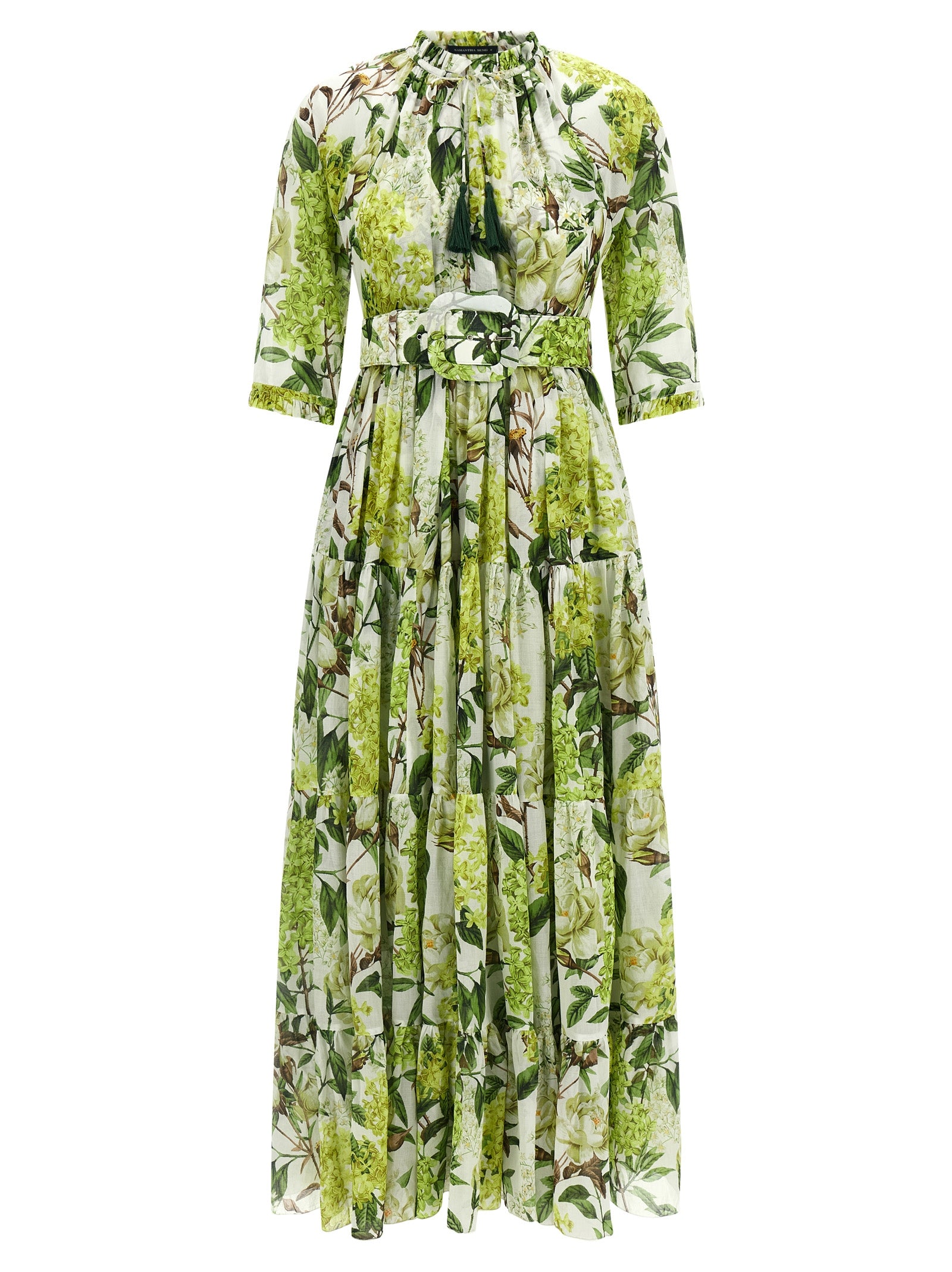SAMANTHA SUNG Bicolor Cotton Long Dress