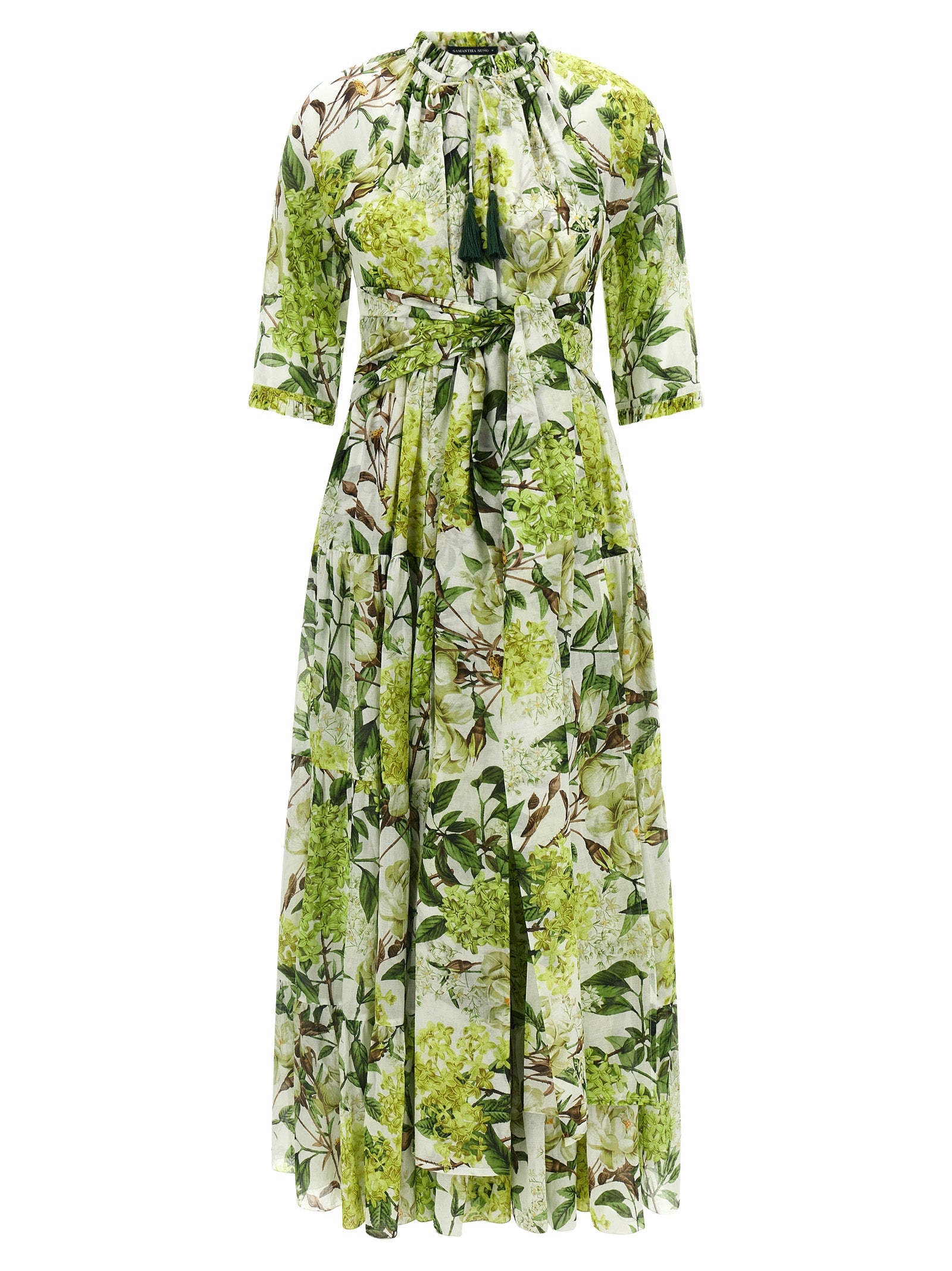 SAMANTHA SUNG Bicolor Cotton Long Dress