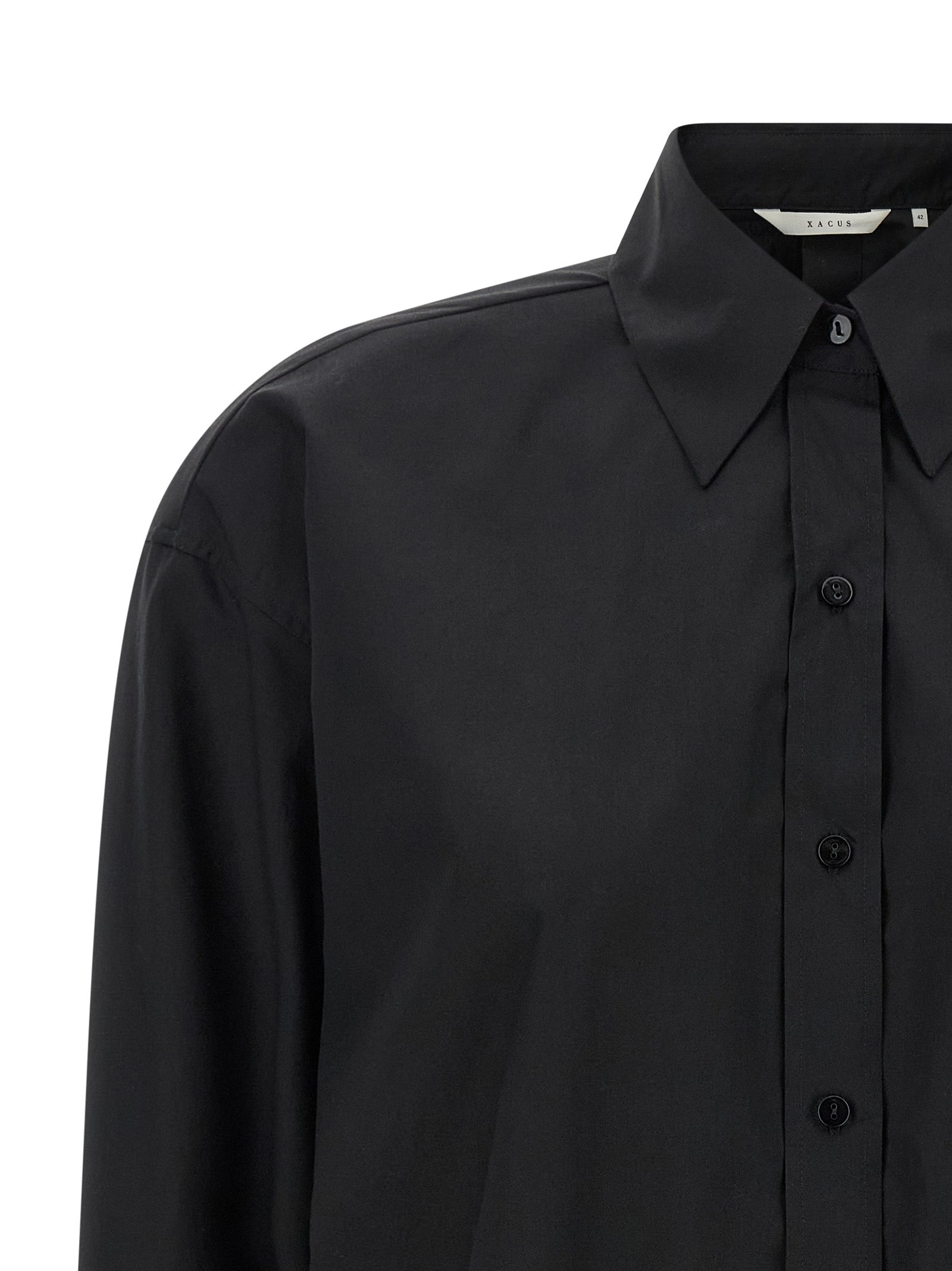 XACUS Black Cotton Blouse