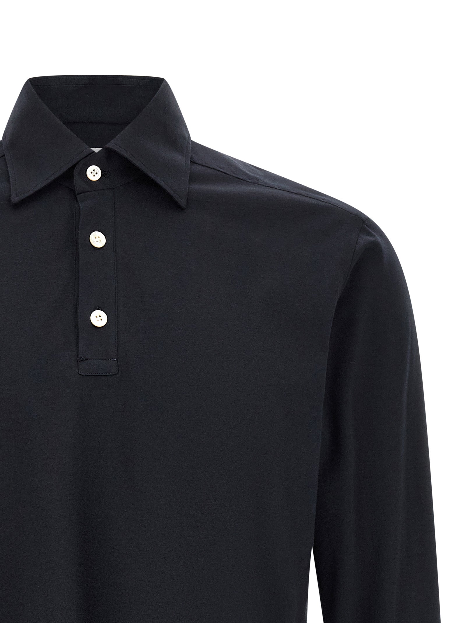 Kiton Blue Cotton Polo Shirt