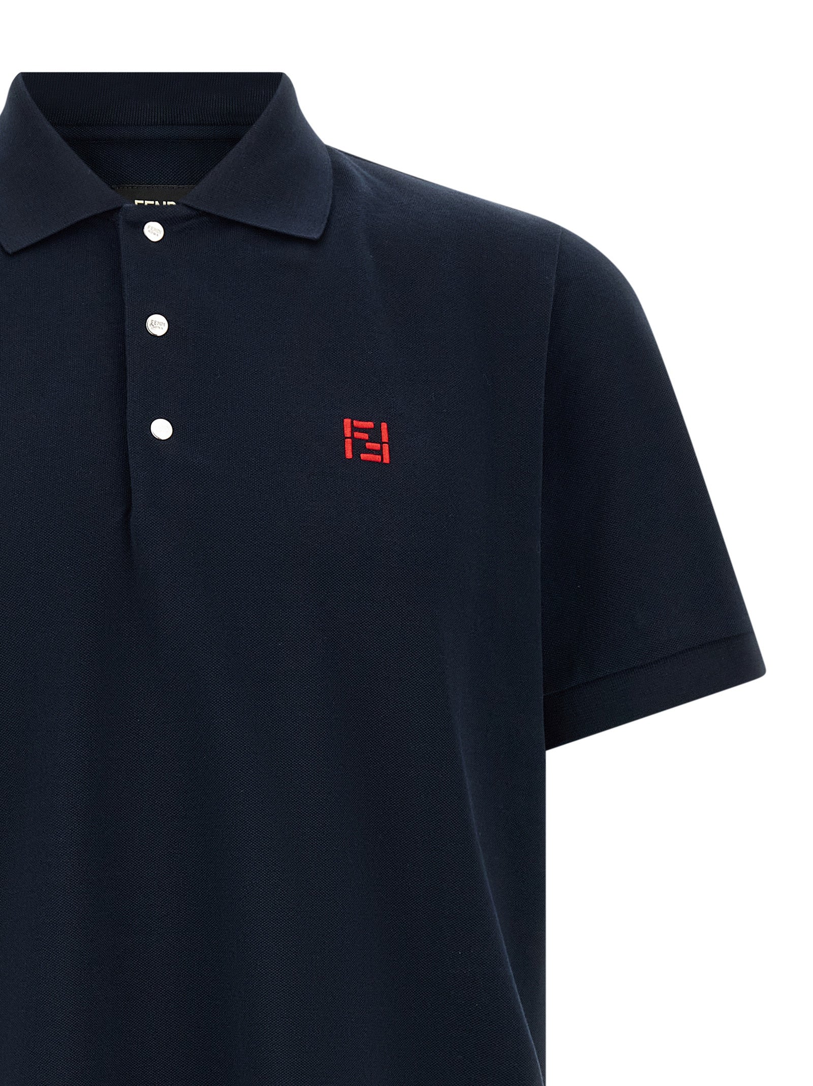 Fendi Blue Cotton Polo Shirt