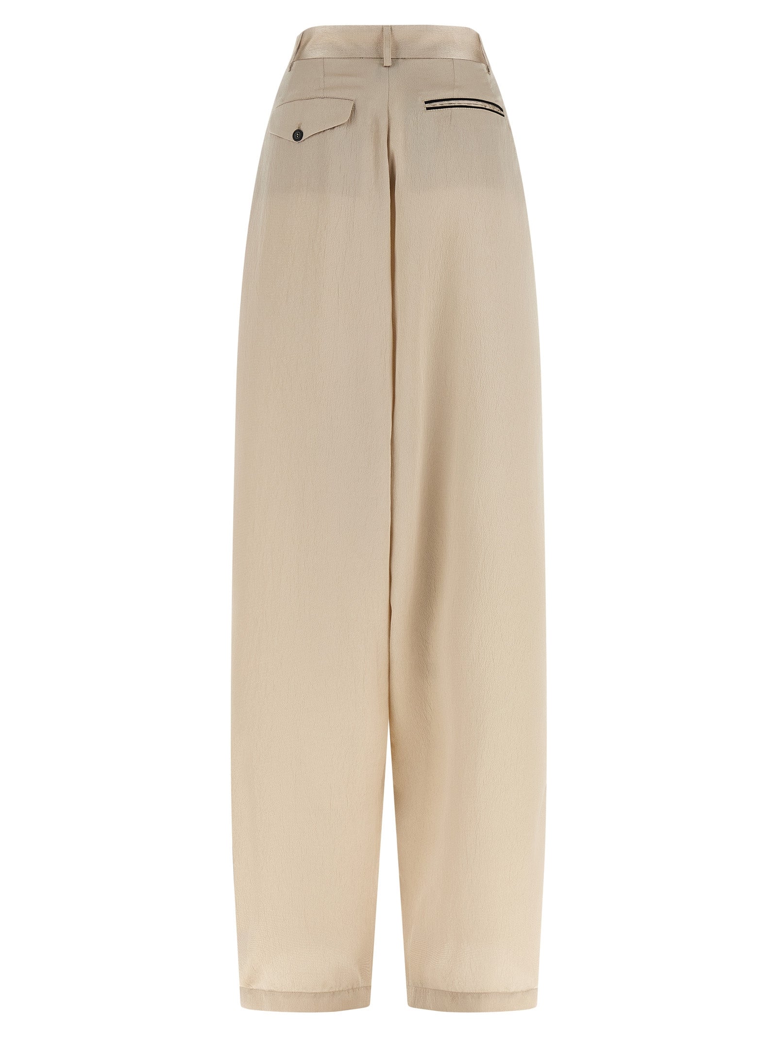 MAISON JEJIA Beige Polyester Casual Pants