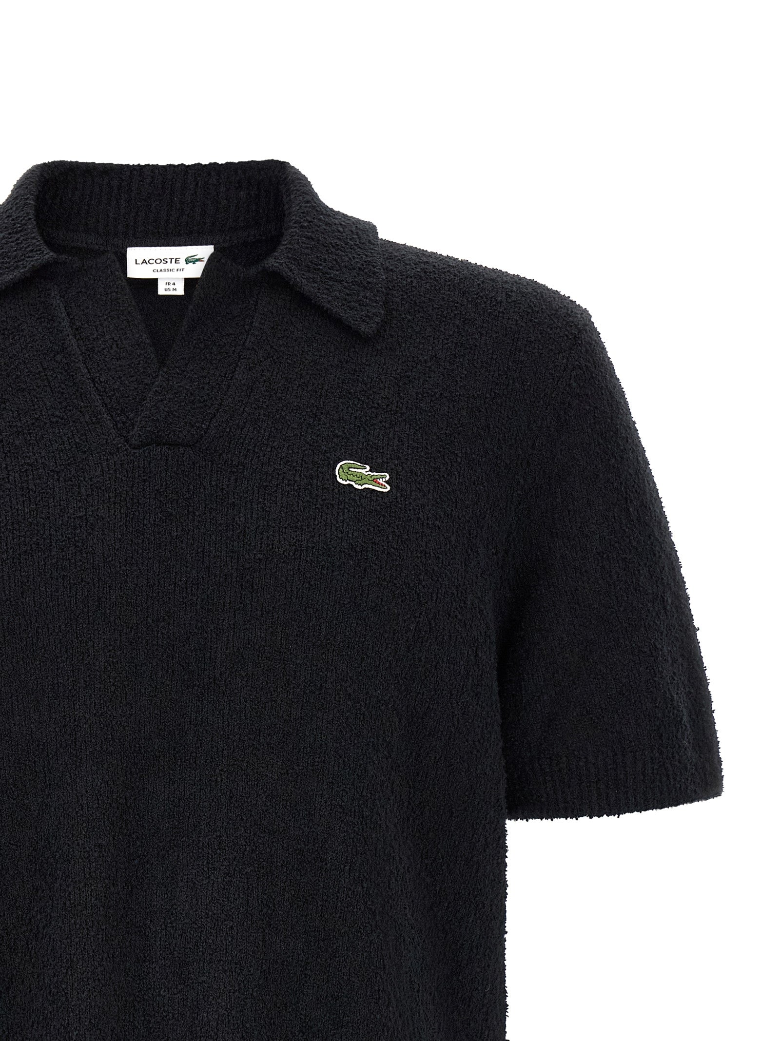 Lacoste Black Cotton Polo Shirt