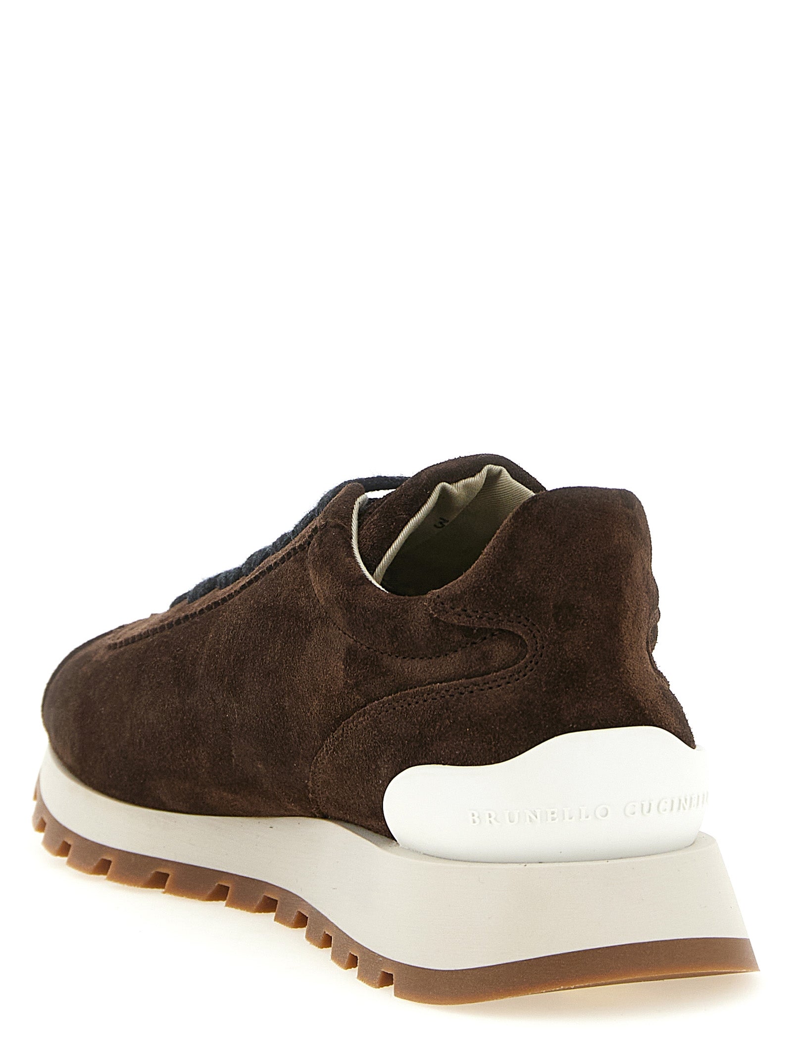 Brunello Cucinelli Brown Calfskin Athletic Sneakers