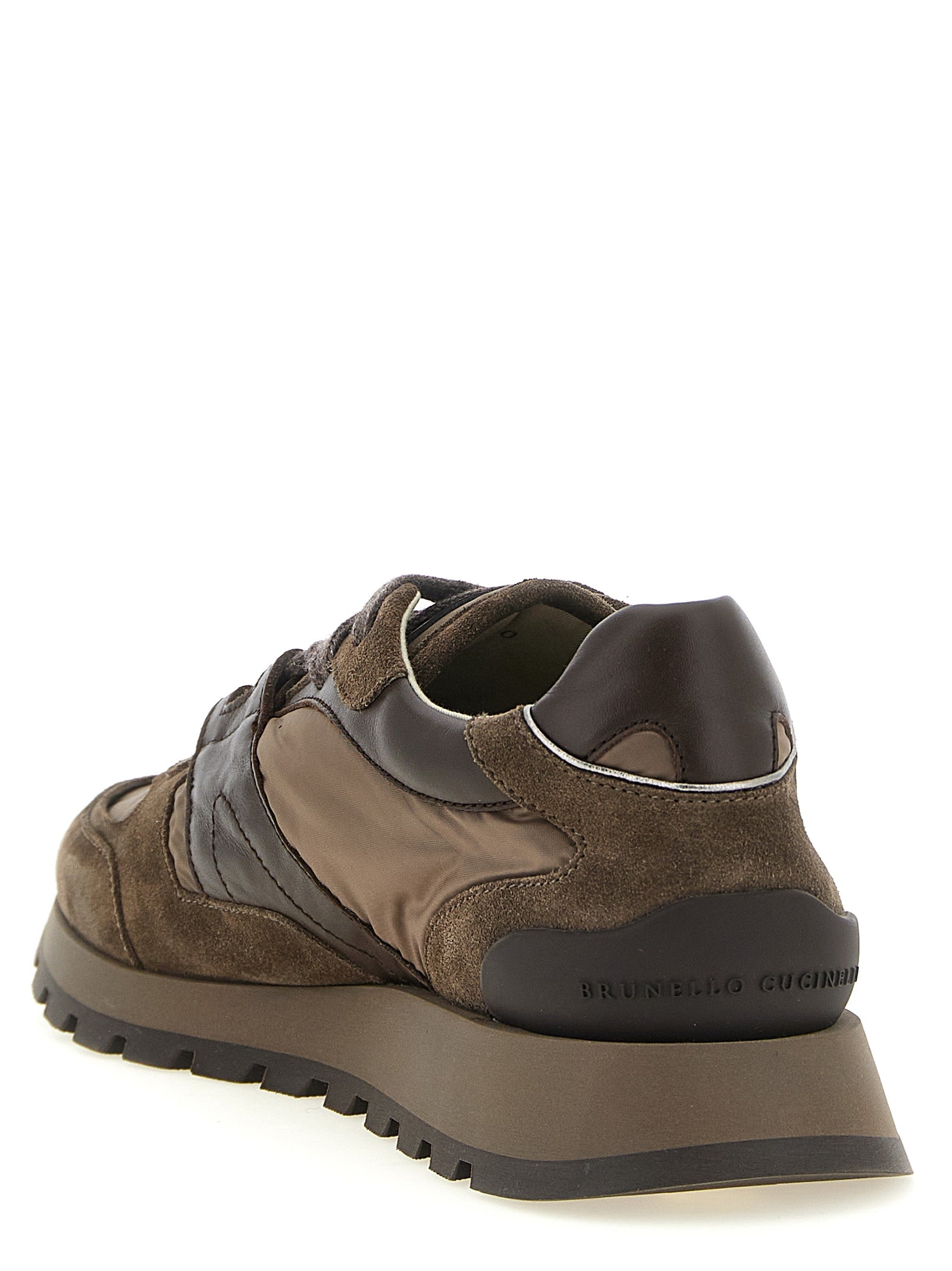 Brunello Cucinelli Bicolor Calfskin Athletic Sneakers