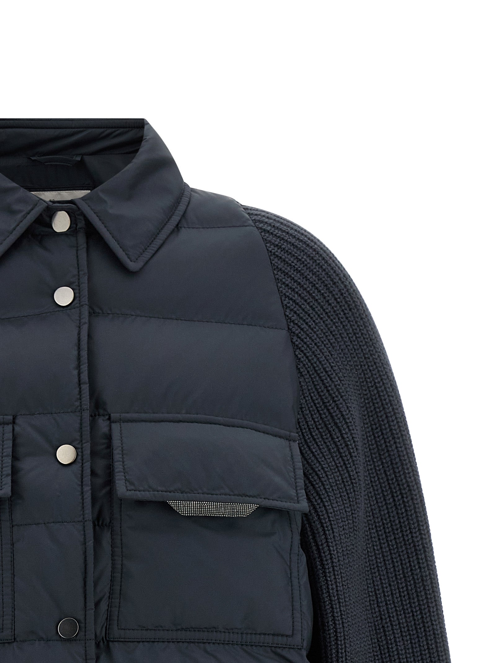 Brunello Cucinelli Blue Polyester Full-Length Jacket